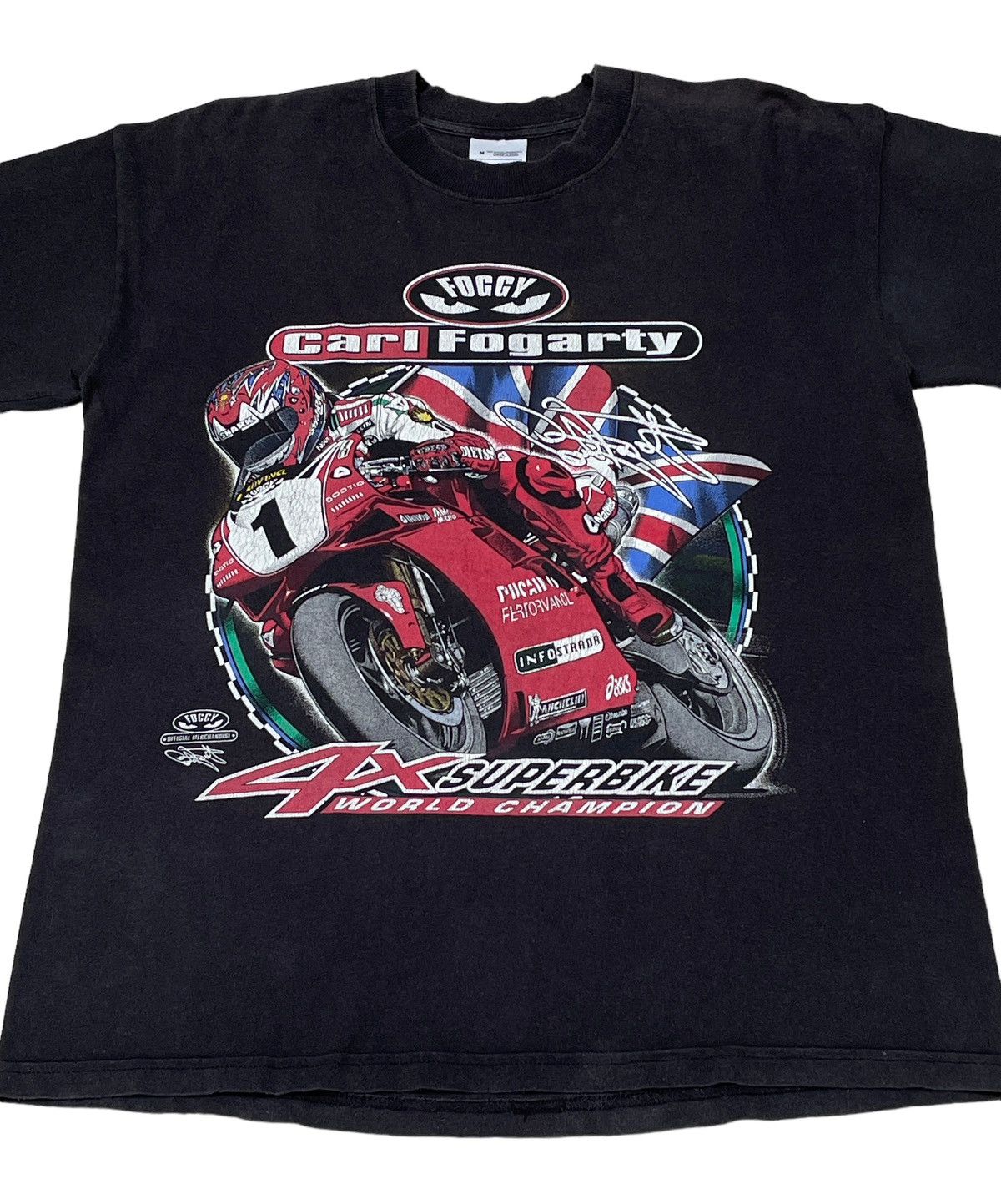 Vintage Vintage Motorcycle Racer Carl Fogarty T-Shirt 1999s Size US M / EU 48-50 / 2 - 3 Thumbnail