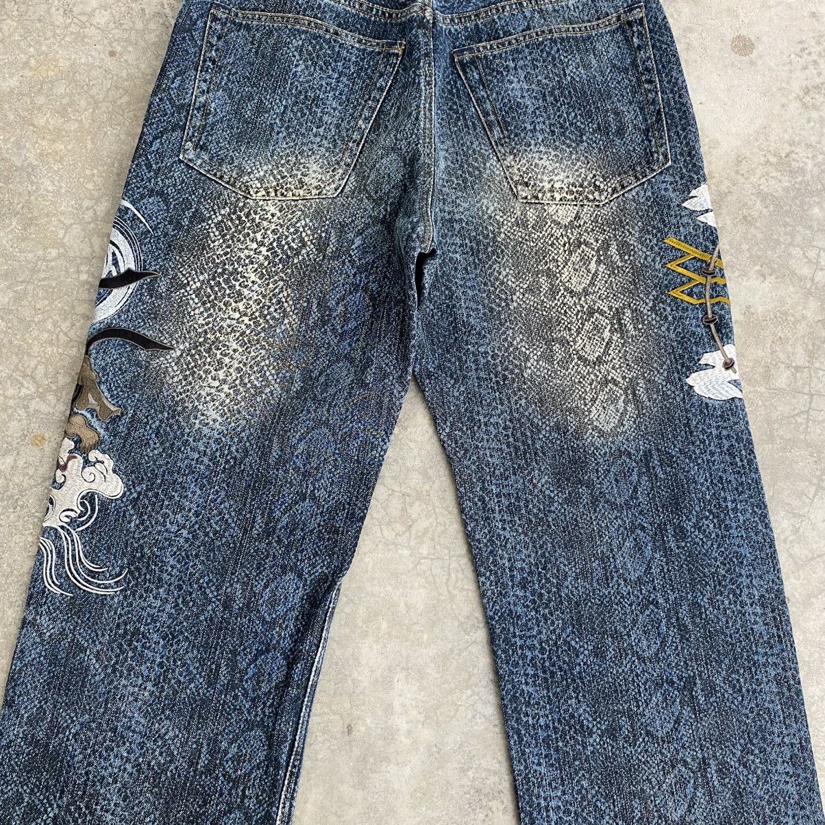 Karakuri Tamashii 00’s Karakuri Tamashii Fūjin Wind God Embroidered Jeans Size US 30 / EU 46 - 13 Thumbnail