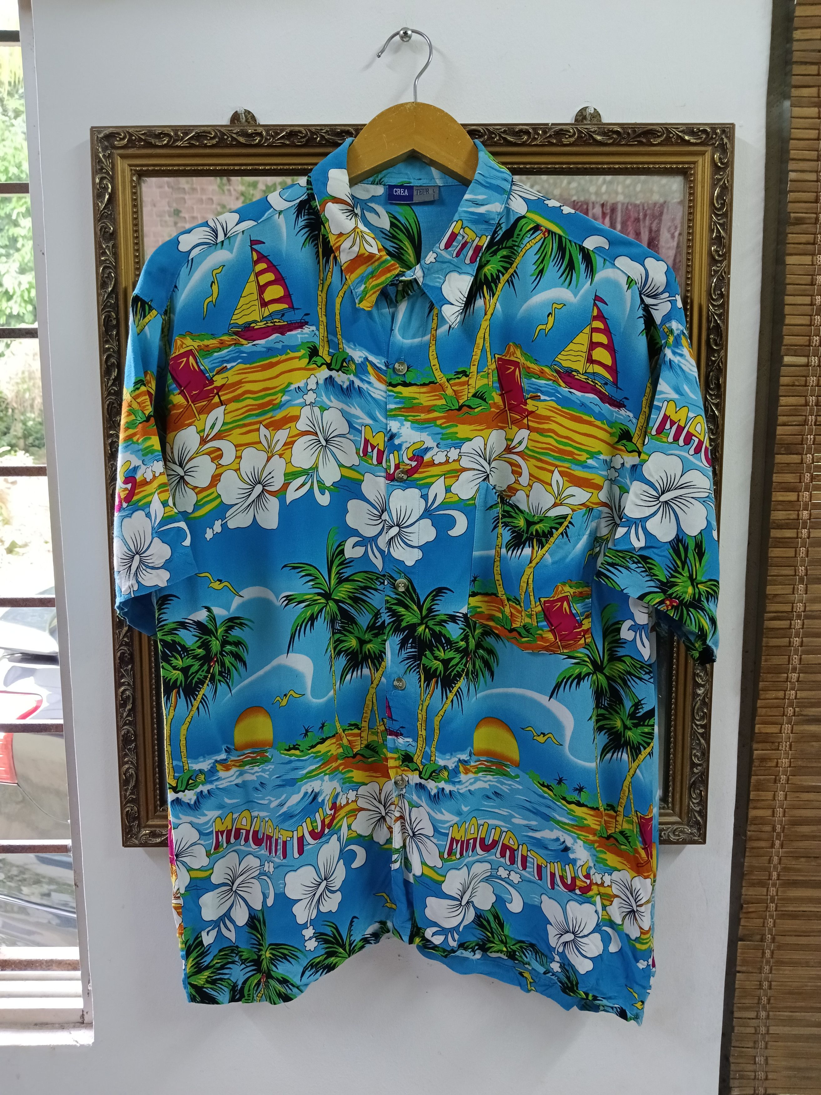 Vintage HAWAIAAN RAYON MAURITUS CREA TEUR Size US L / EU 52-54 / 3 - 2 Thumbnail