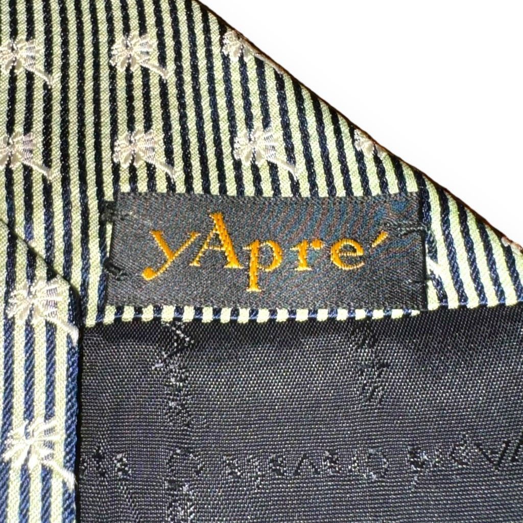Other Yapre’ Green & White Stripe Handmade Silk Tie Size ONE SIZE - 5 Thumbnail