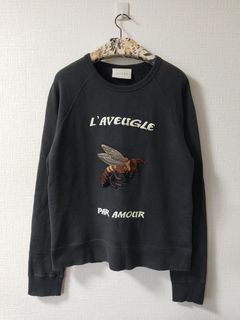 Gucci wool sweater outlet with bee appliqué