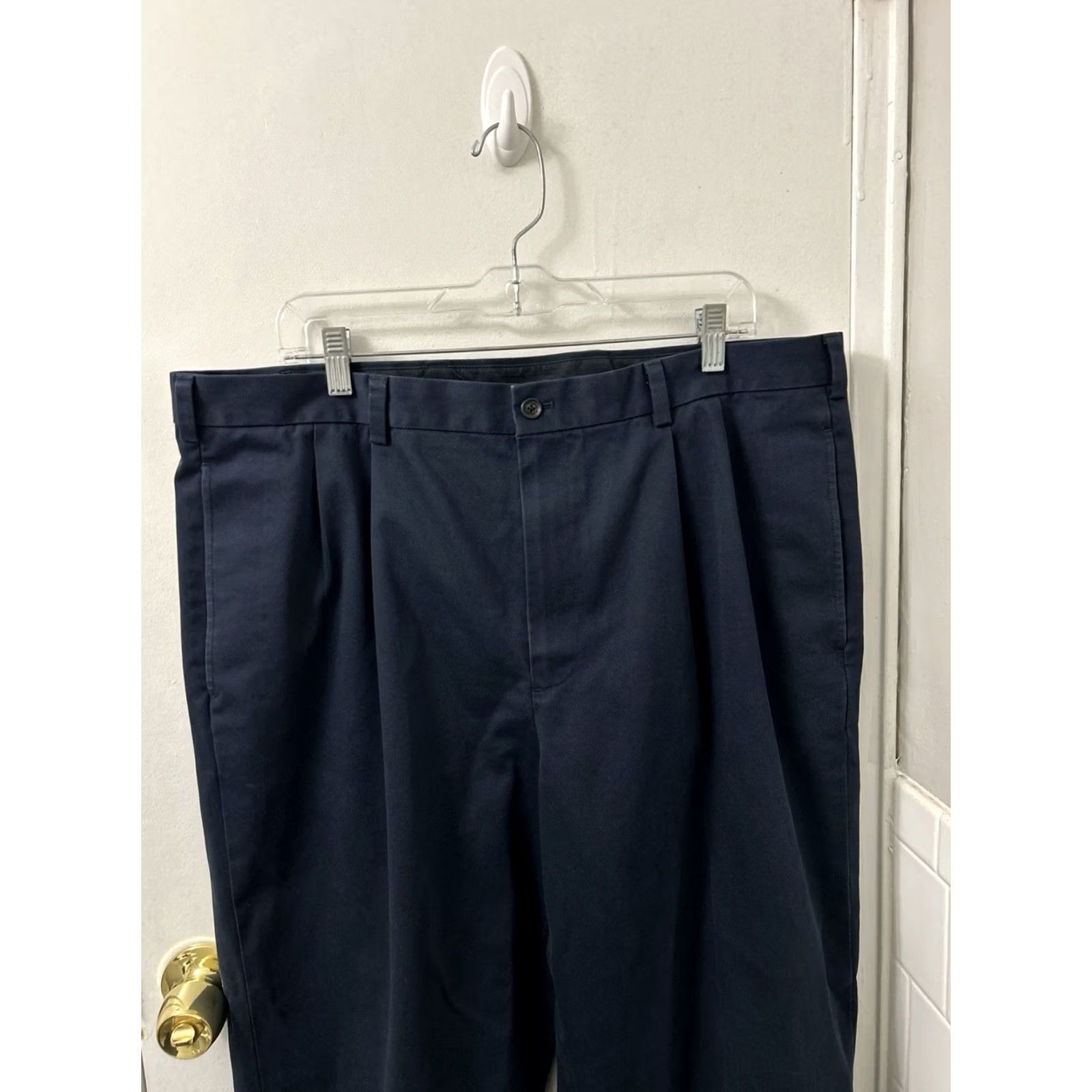 Brooks Brothers Brooks Brothers 346 Advantage Chino Elliot Pants Mens 40x30 Navy Pleated Cuffed Size US 40 / EU 56 - 2 Thumbnail