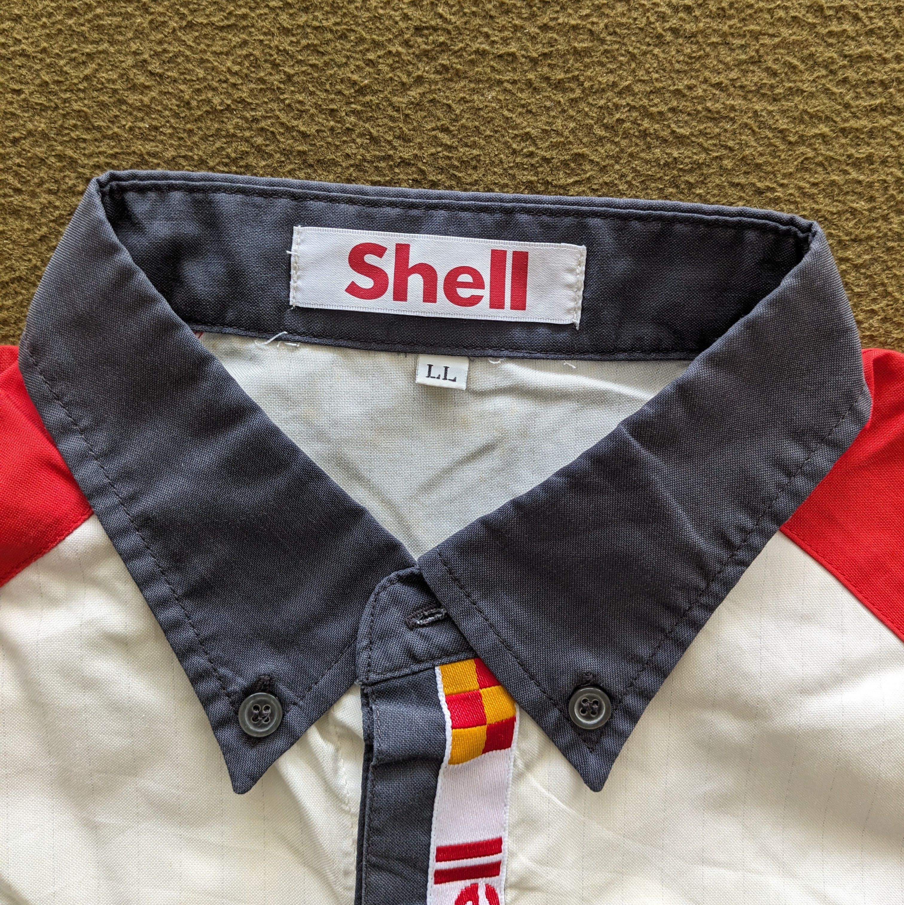 Vintage Vintage 90's SHELL Uniform Workers Shirts Size US XL / EU 56 / 4 - 6 Thumbnail