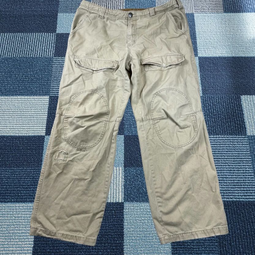 Iro VTG IRON Pants Cargo Wide-Leg 37x31 Beige Mens 90s Y2K Skater Baggy Cargo Pocket Cotton Wide Leg Inseam 31 Mens Size US 37 - 1 Thumbnail