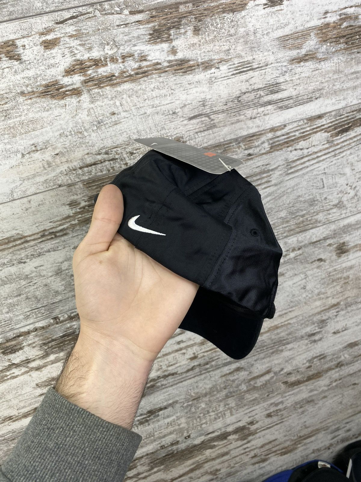 Nike × Vintage Mens Vintage New Nike cap swoosh black hats streetwear rare Size ONE SIZE - 4 Thumbnail