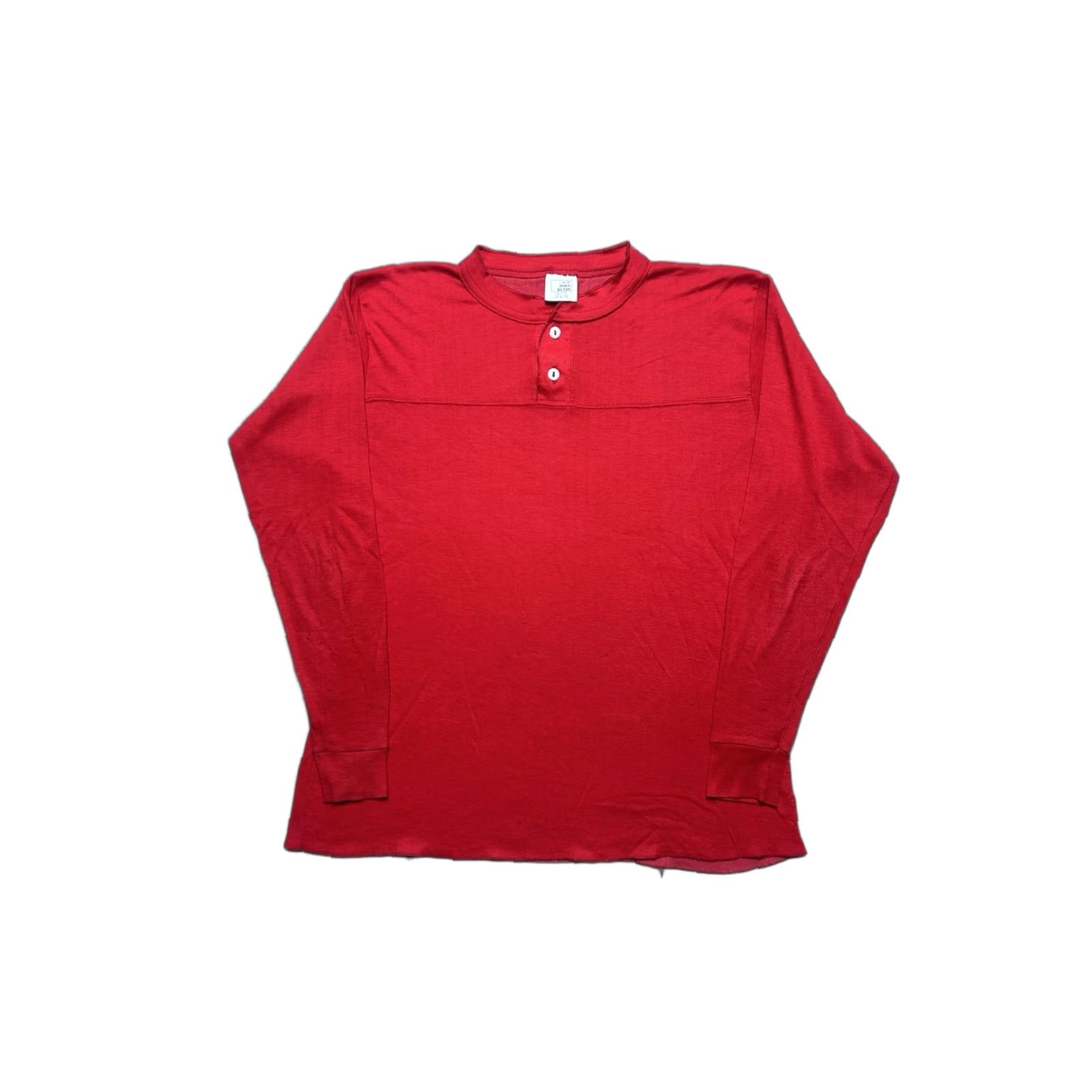 Vintage VINTAGE 80s long sleeve henley t shirt thermal 2 layer red distressed large Size US L / EU 52-54 / 3 - 1 Thumbnail
