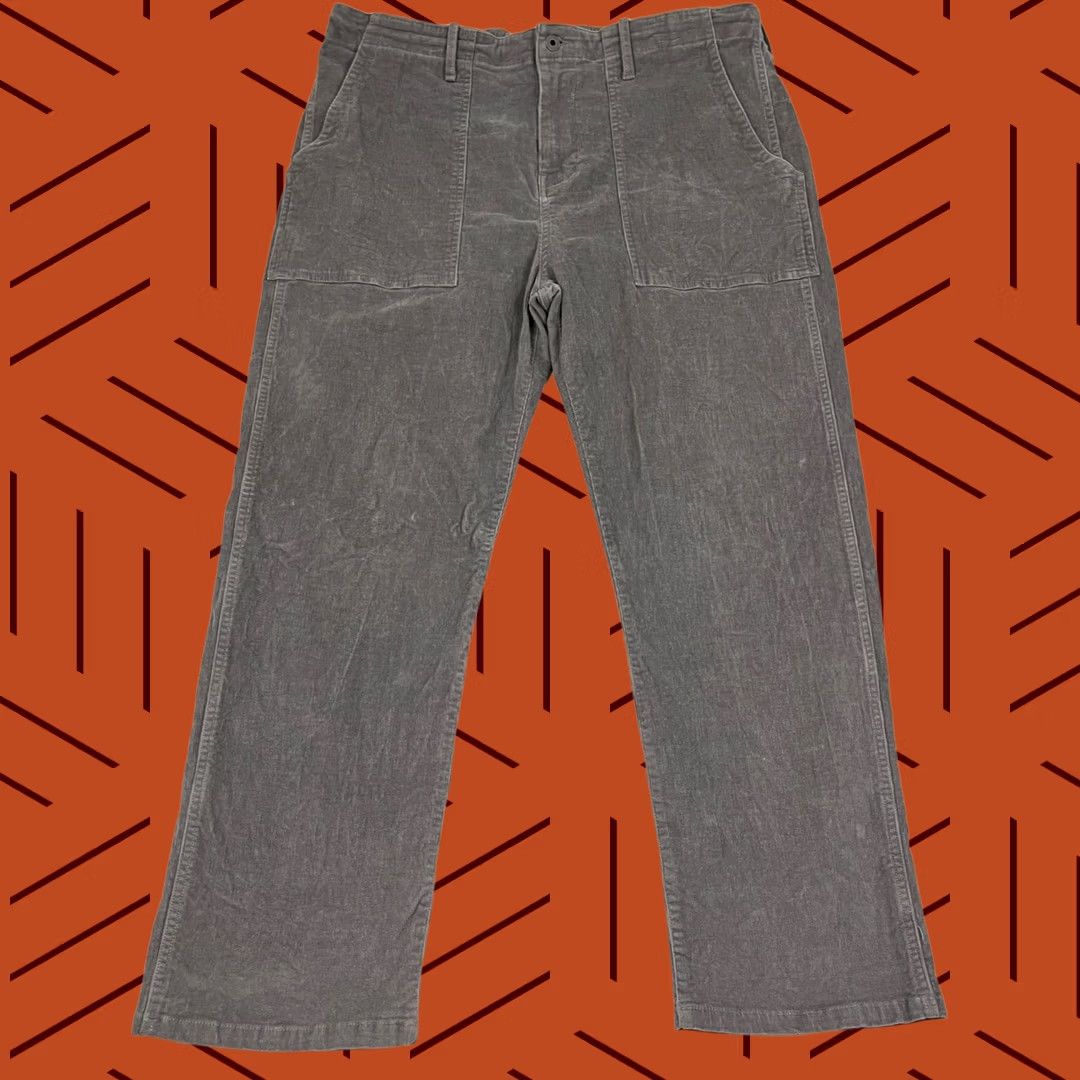 Vintage Flint & Tinder Fatigue Pants Mens 38 x 29 Gray Corduroy Chino Straight 5-Pocket Denim? Size US 38 / EU 54 - 1 Thumbnail