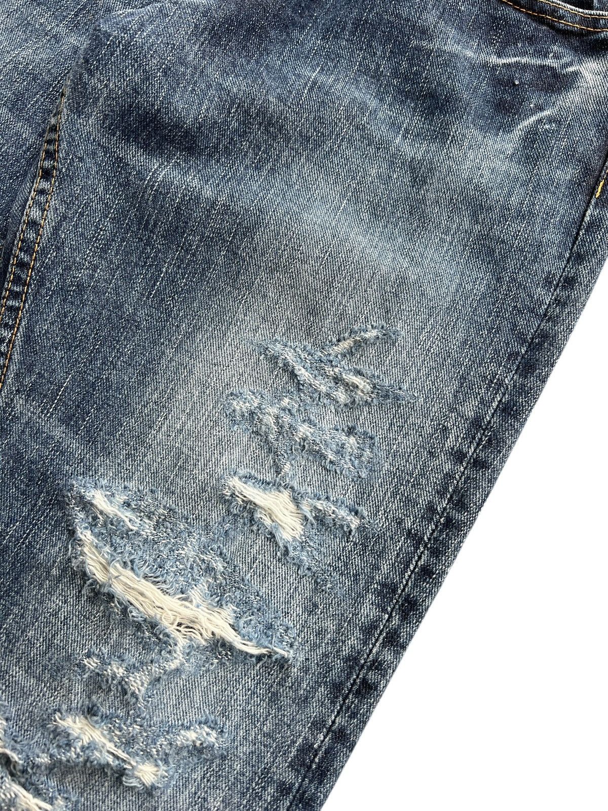 RIPVANWINKLE 1990s Rip Van Winkle Light Boot Cut Ripped Jeans Size US 31 - 6 Thumbnail
