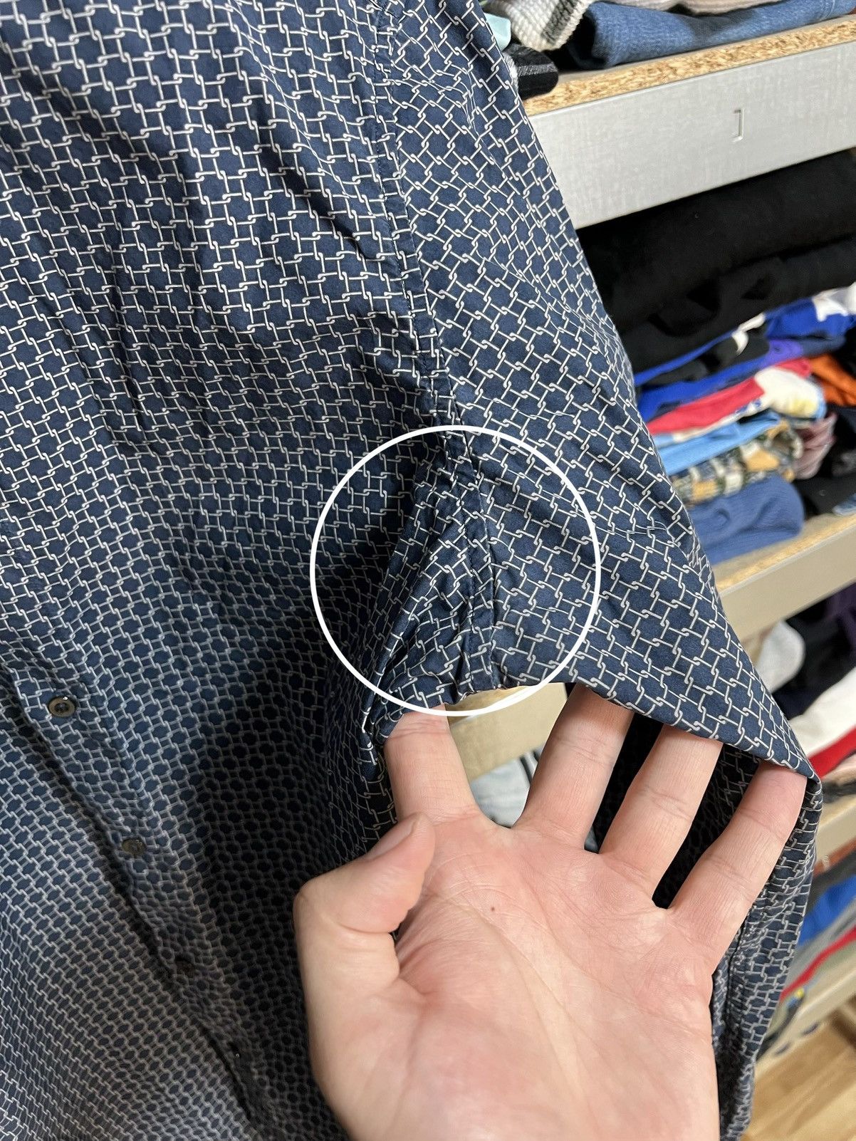 Burberry Burberry Long Sleeve Button Shirt Navy Plaid Monogram Print Size US M / EU 48-50 / 2 - 8 Thumbnail