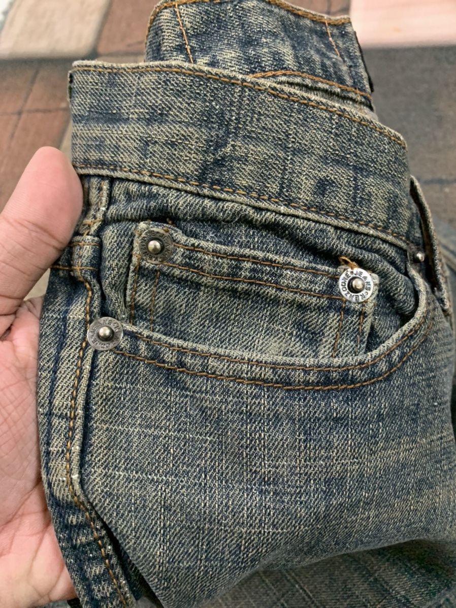 If Six Was Nine FLARED RUSTY WASH jeans with claw mark faded design Size US 29 - 8 Thumbnail
