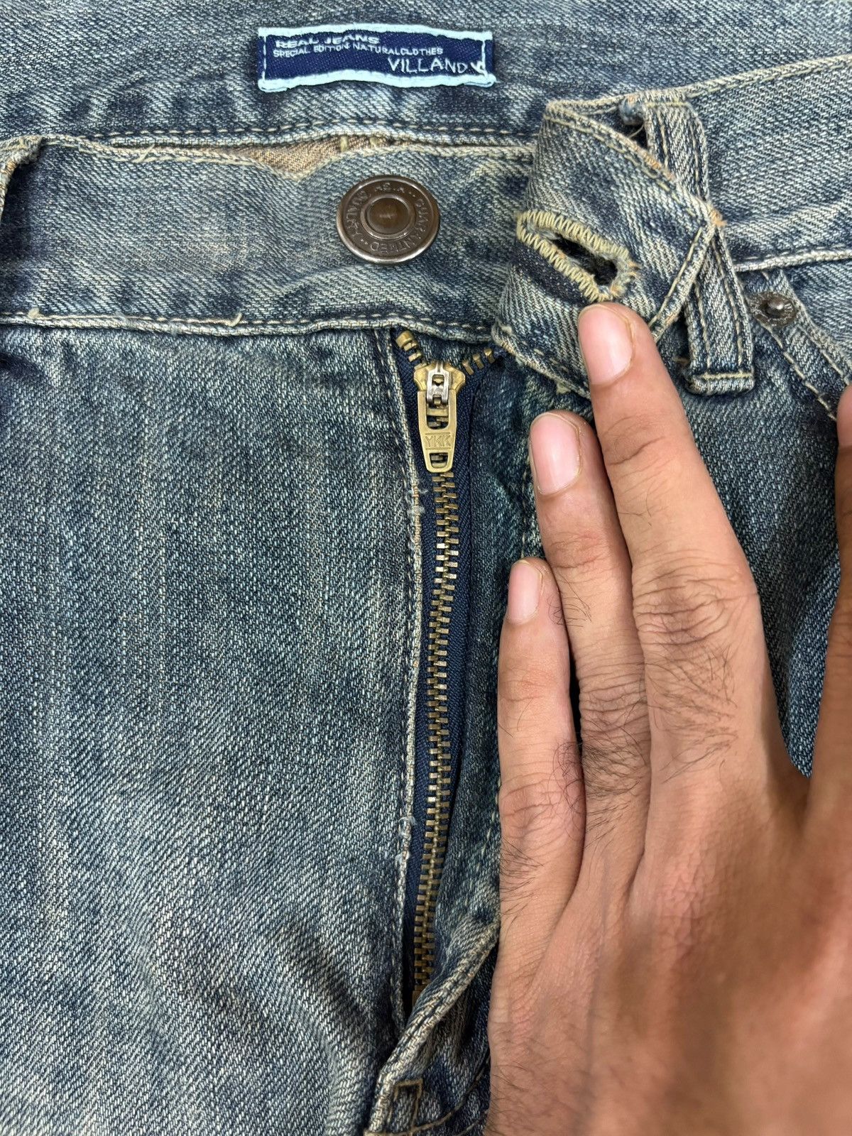 Japanese Brand Vintage Japanese Brand Rusty Wash Distress Baggy Jeans Size US 35 - 3 Thumbnail
