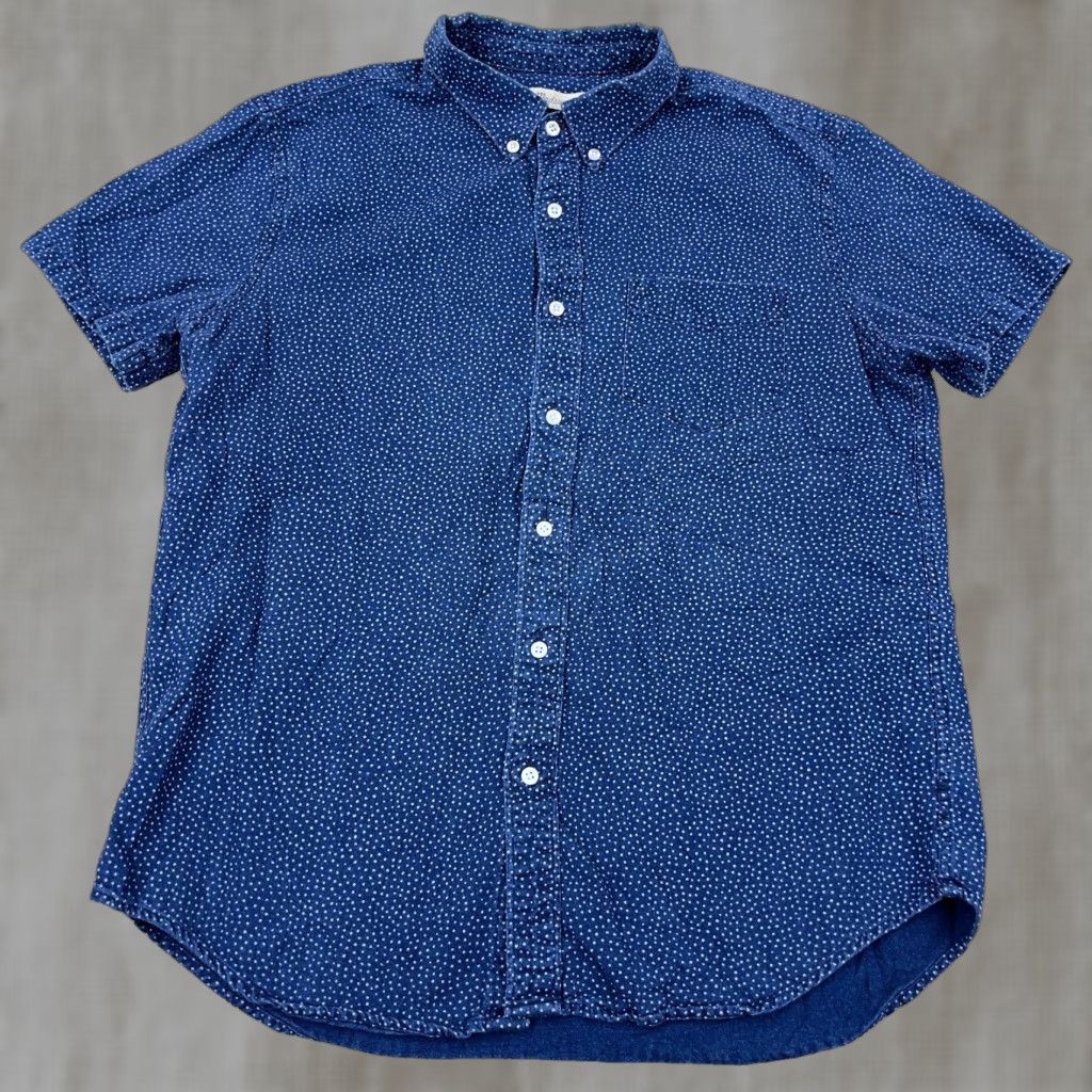 Madewell Madewell Shirt Men L Blue Spotted Button Up Flat Pocket Casual Camp Adult Size US L / EU 52-54 / 3 - 1 Thumbnail
