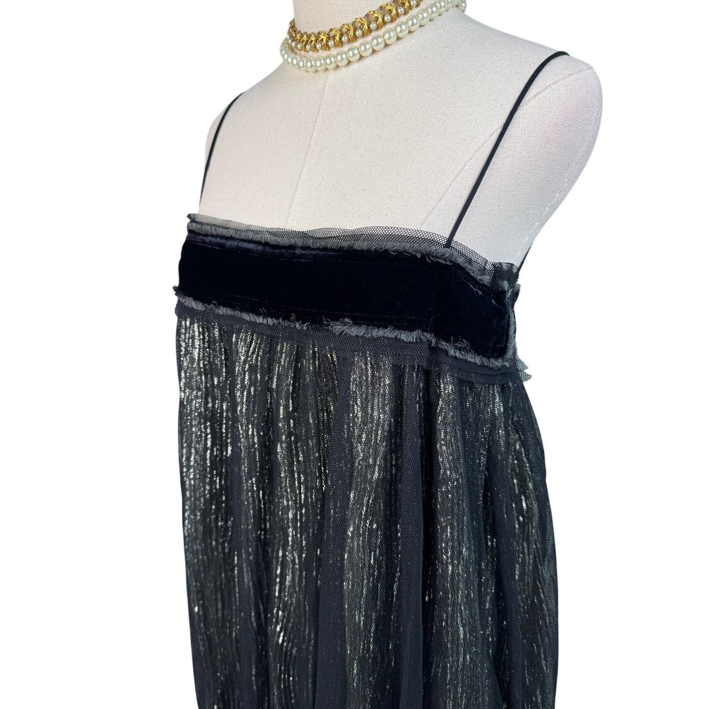 Tory Burch Tory Burch Crinkle Stripe Lamé Dress black silver Size 6 Size M / US 6-8 / IT 42-44 - 6 Thumbnail