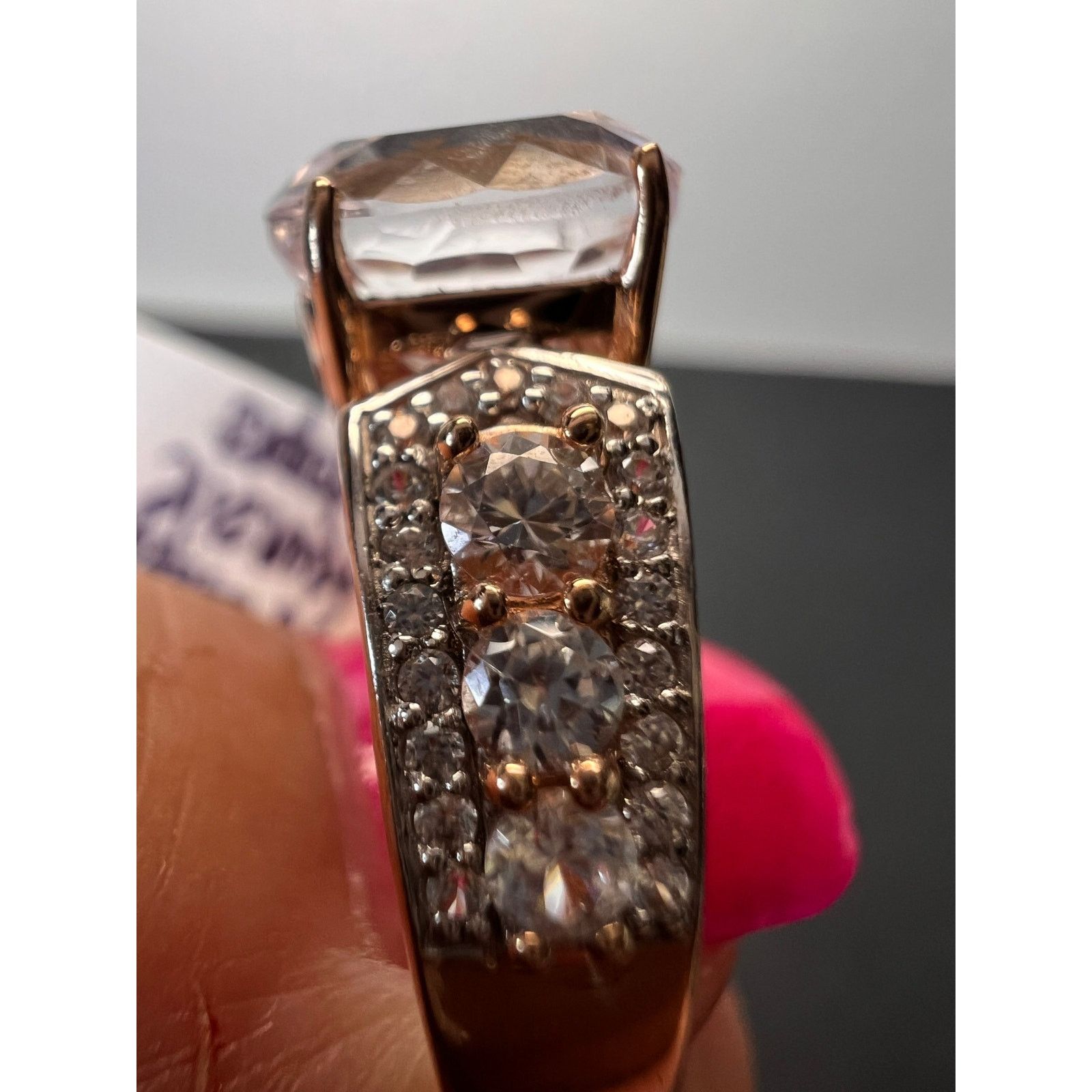 Other Pink Kunzite Rose Gold Over Sterling Silver Ring size 9 Size ONE SIZE - 8 Thumbnail