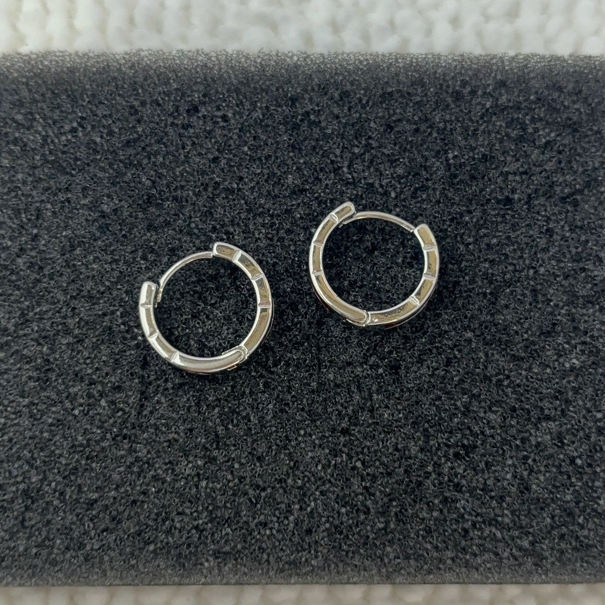 Other Red Stripes Small Hoop Earrings for Men Women Unisex Earring Size ONE SIZE - 2 Thumbnail
