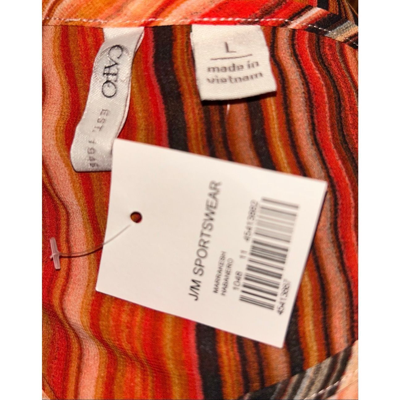 Other NWT Cato Womens Stripe Blouse Bell Sleeve Retro Multicolor S Size L / US 10 / IT 46 - 3 Thumbnail