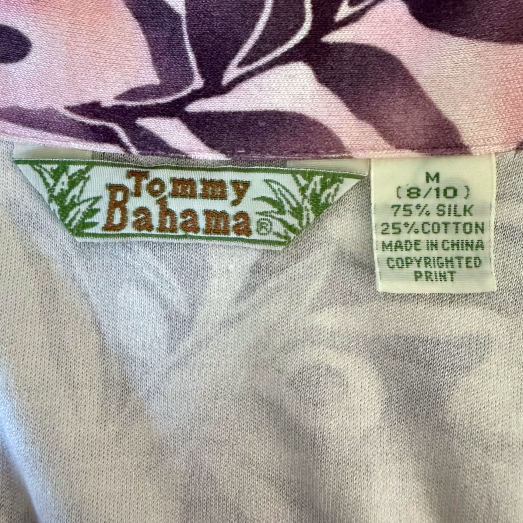 Tommy Bahama VINTAGE Tommy Bahama Women's Tank Top Sleeveless V-Neck Silk Blend Purple M Floral Tropical Hawaiian Beach Size M / US 6-8 / IT 42-44 - 7 Thumbnail