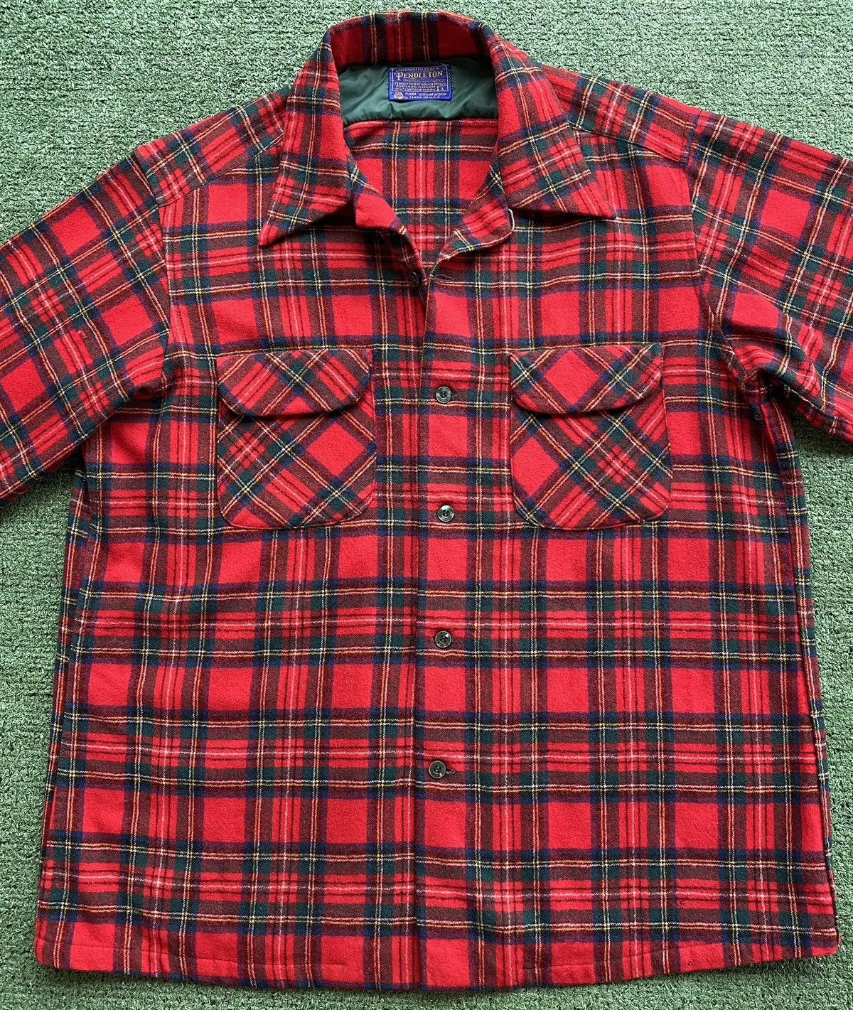 Pendleton VTG 60’s Pendleton Wool Plaid Flap Pocket Loop Collar Sz L Size US L / EU 52-54 / 3 - 3 Thumbnail