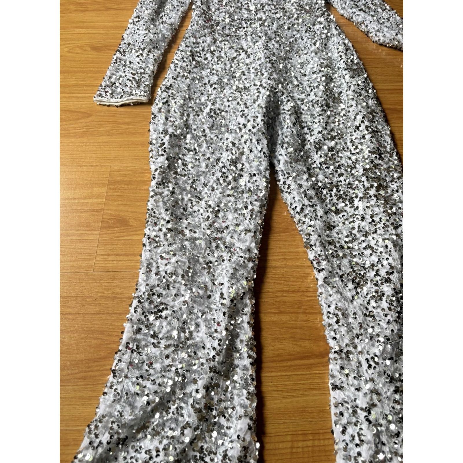 PrettyLittleThing PRETTYLITTLETHING Sequin Jumpsuit XS Tan Multicolor One-Piece Women Size 0 Size 26" / US 2 / IT 38 - 5 Thumbnail