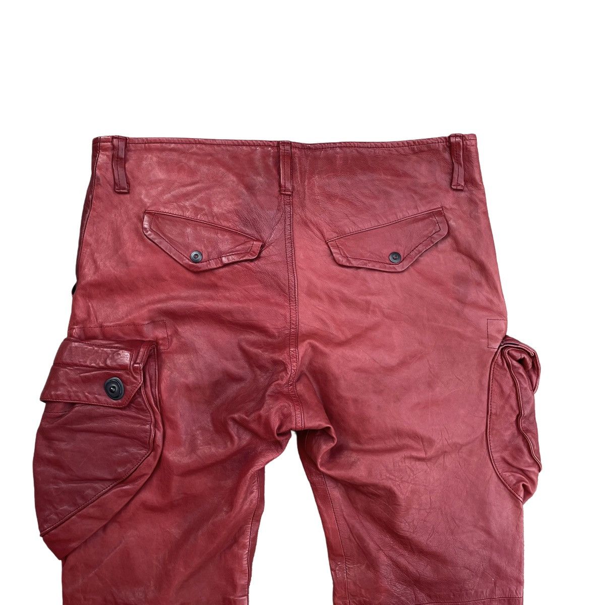 Julius Julius FW21 Red Leather Gas Mask Cargo Pants Size US 34 / EU 50 - 5 Thumbnail