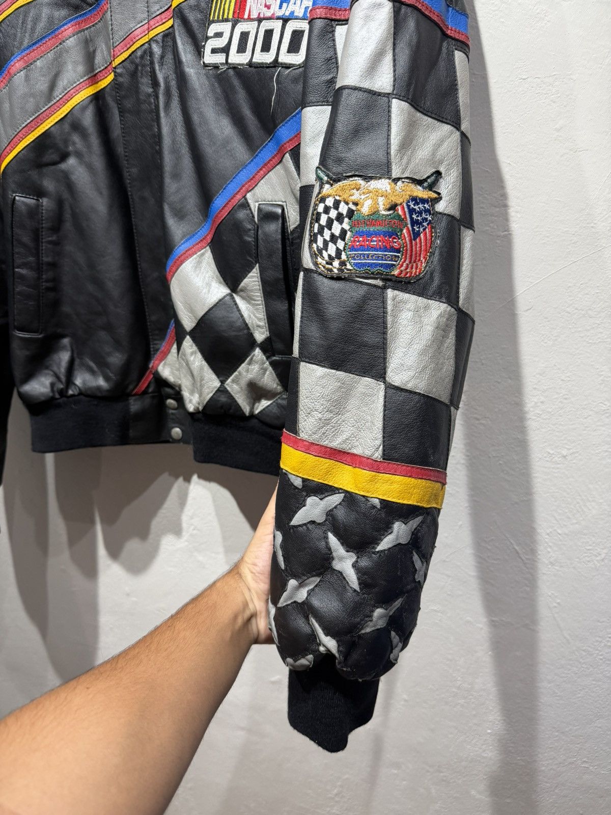 Jeff Hamilton Vintage Jeff Hamilton Nascar Leather jacket Size US L / EU 52-54 / 3 - 6 Thumbnail