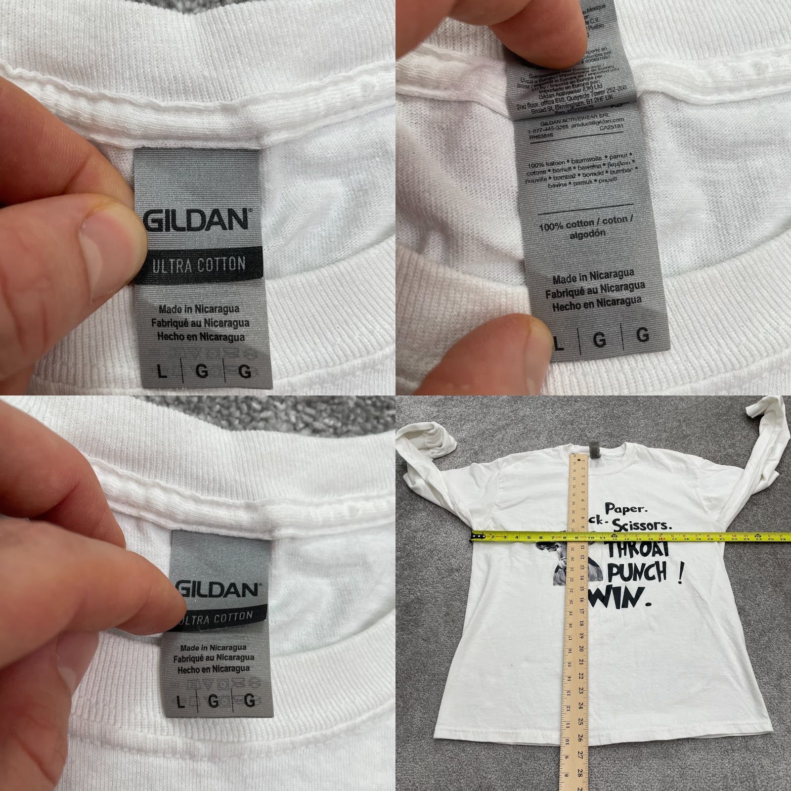 Gildan VINTAGE not, actually: Gildan Ultra Cotton Graphic Tee T-Shirt Unisex Large White Long Sleeve Funny Top Size US L / EU 52-54 / 3 - 8 Thumbnail