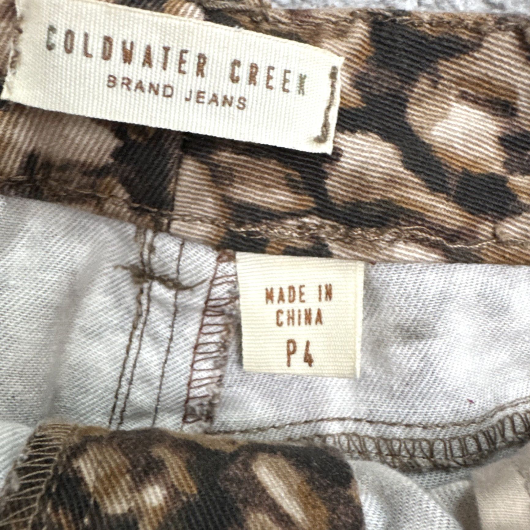 Coldwater Creek VINTAGE Coldwater Creek Jeans Women’s 4P Animal Print Brown Straight Leg 90s Fall Outdoor Size 27" / US 4 / IT 40 - 6 Thumbnail