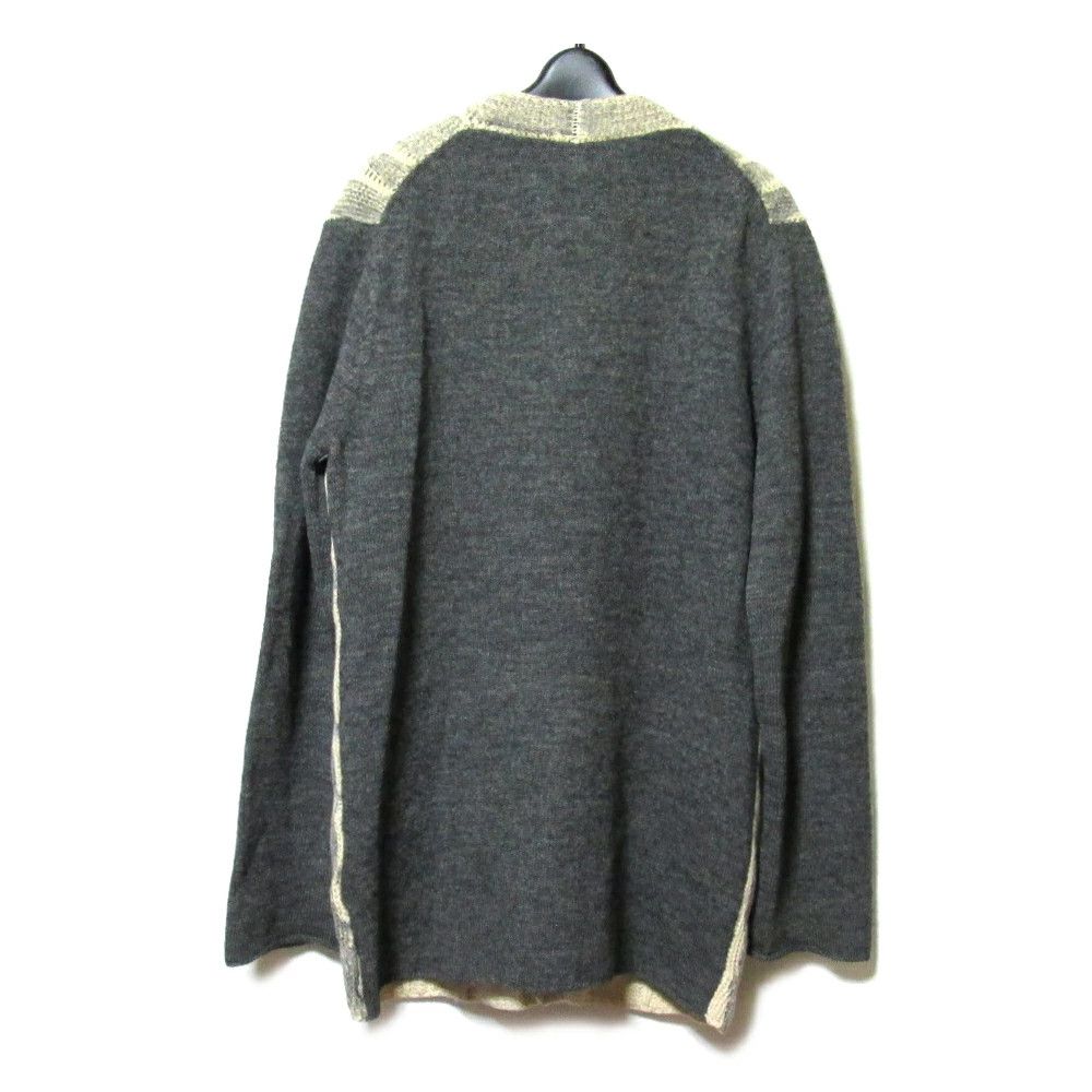 Comme des Garcons Homme Plus Sweater grunge paint cable long cardigan button up wool Gray Size US M / EU 48-50 / 2 - 2 Thumbnail