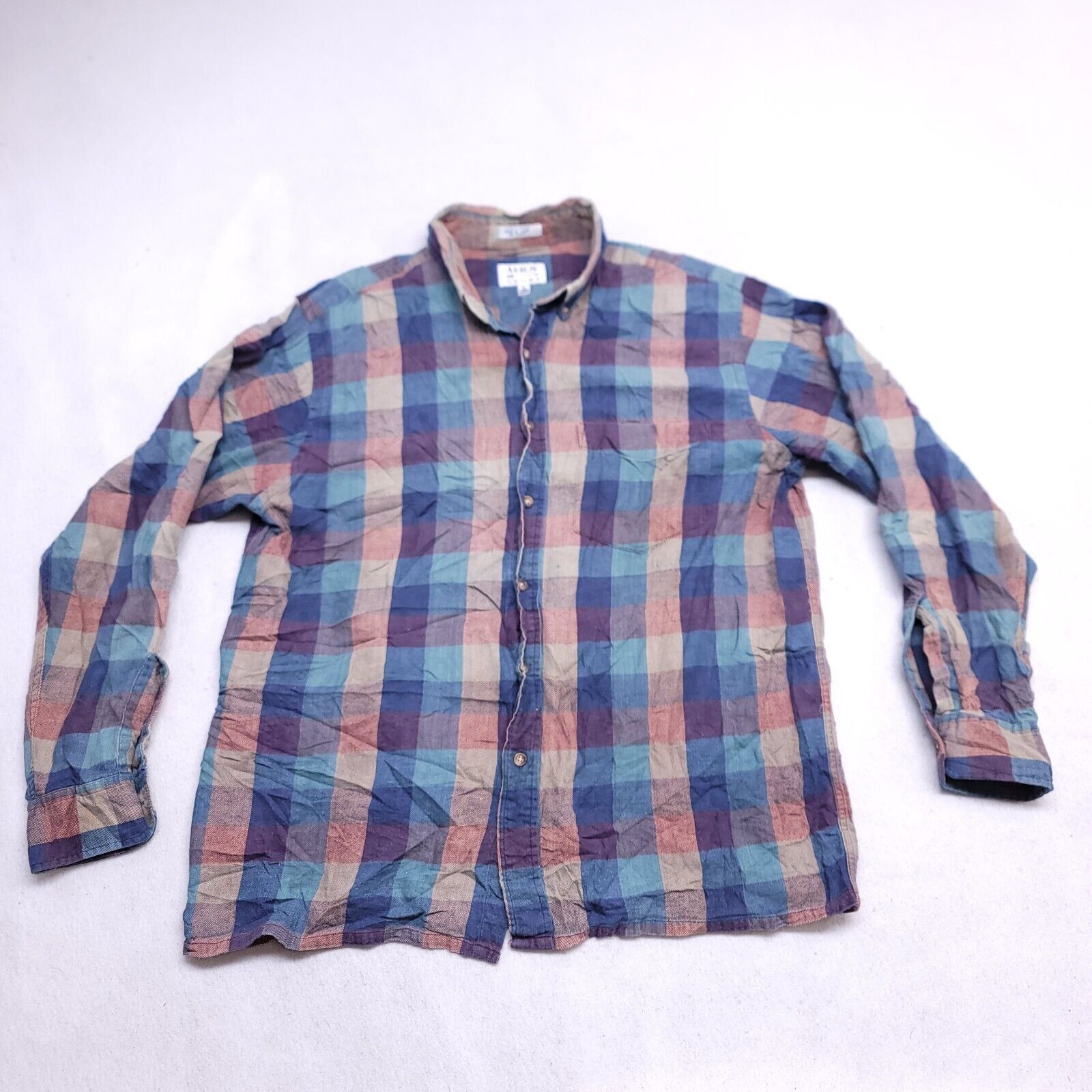 Arrow Arrow Gingham Flannel Casual Shirt Mens Size Large L Blue Size US L / EU 52-54 / 3 - 2 Thumbnail