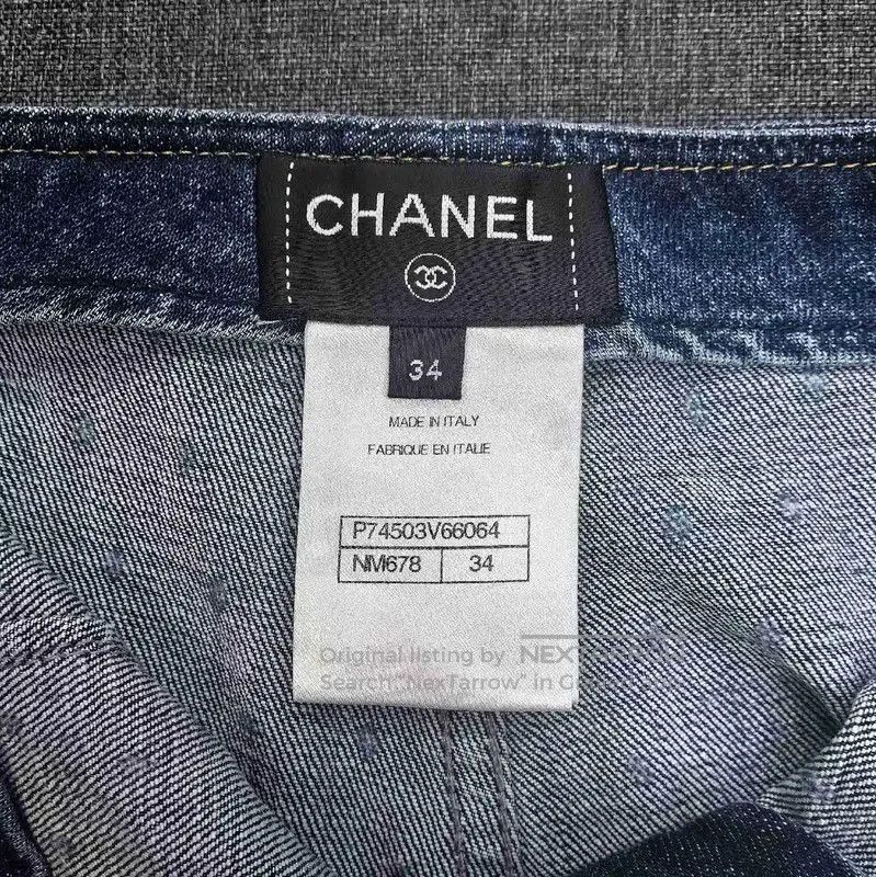 Chanel Chanel Blue Denim Pants for Women . Size 23" - 5 Thumbnail