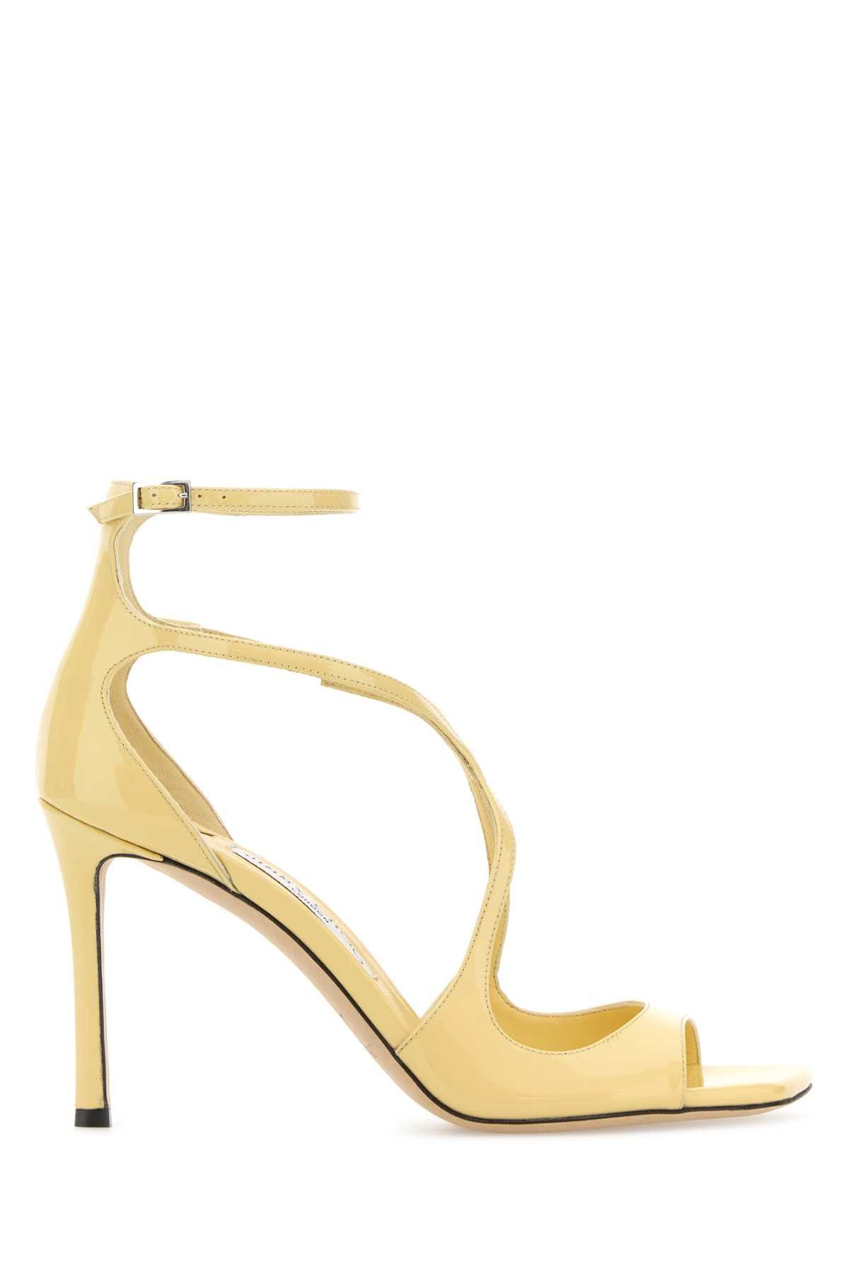 Jimmy Choo Yellow Leather Azia 95 Sandals Size US 8.5 / IT 38.5 - 1 Thumbnail