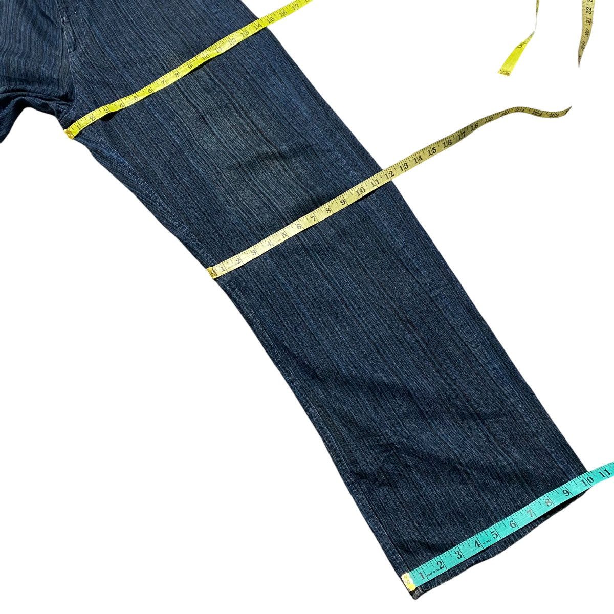 Japanese Brand Japanese Brand OPEN DICH Pinstripe Denim Baggy Jeans Size US 33 - 18 Thumbnail