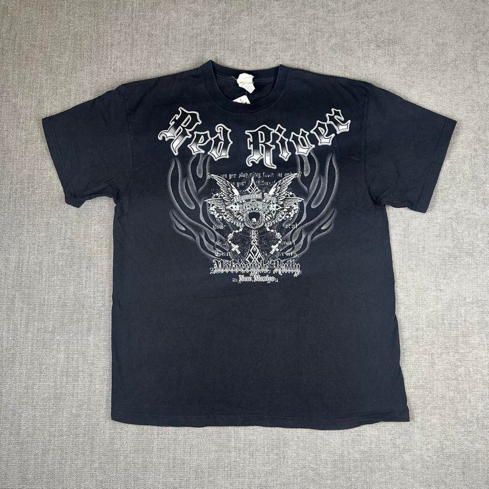 Other Y2K Red River Flames Cross Biker t-shirt Size US L / EU 52-54 / 3 - 2 Thumbnail