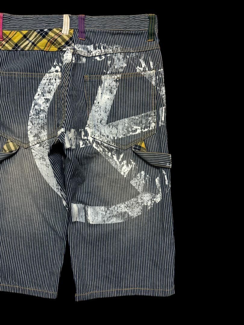 Vintage INSANE Japanese Hickory Short Mudwash Patcher Sick Style Size US 32 / EU 48 - 15 Thumbnail