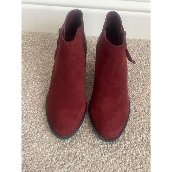 Vionic Vionic Burgundy Suede & Faux Snakeskin Ankle Boots With Side Size US 5 / IT 35 - 6 Thumbnail