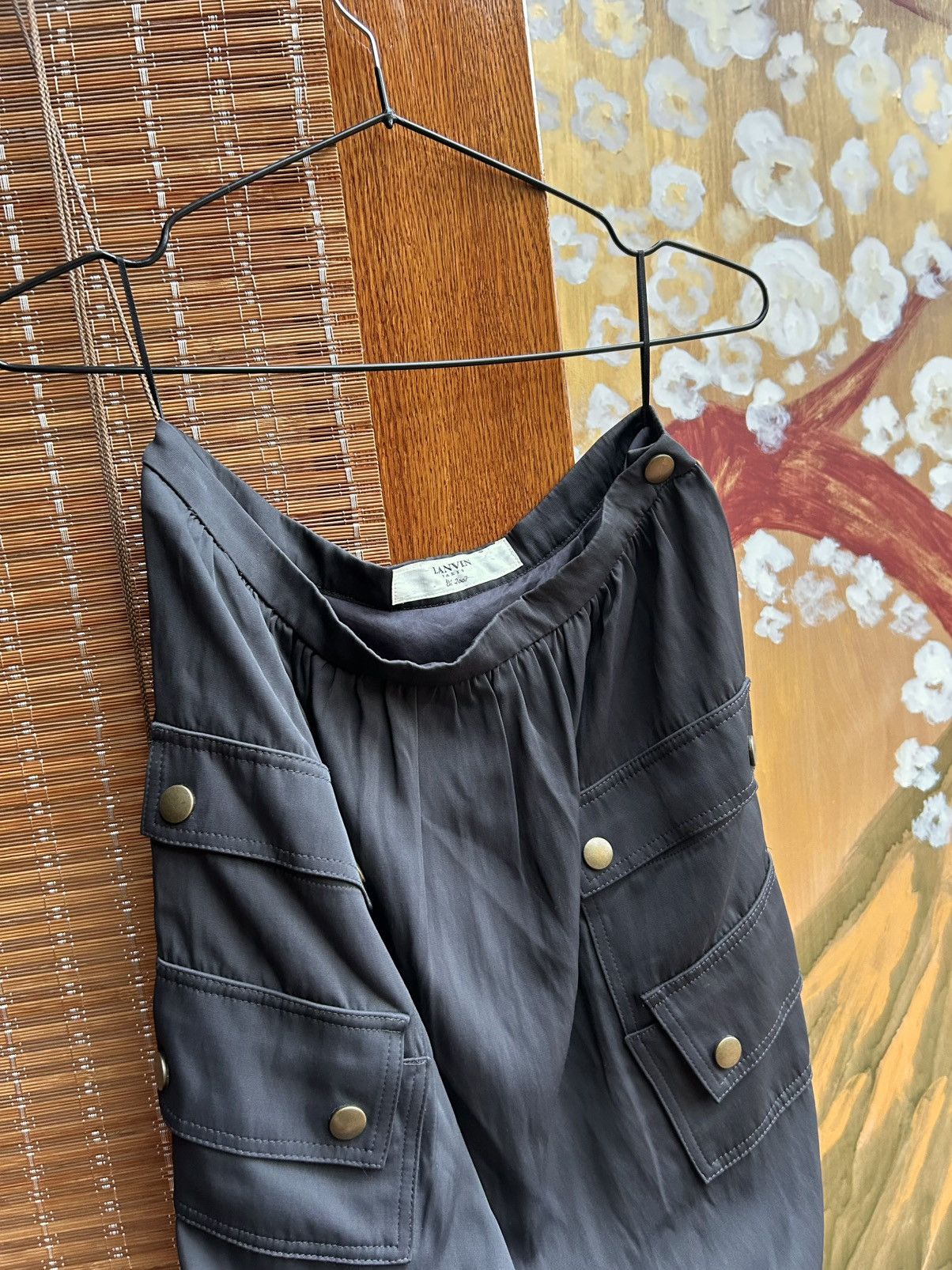 Lanvin × Vintage Lanvin Paris Eté 2007 Silk Front Snap Pocket Detail Skirt Size 27" / US 4 / IT 40 - 3 Thumbnail