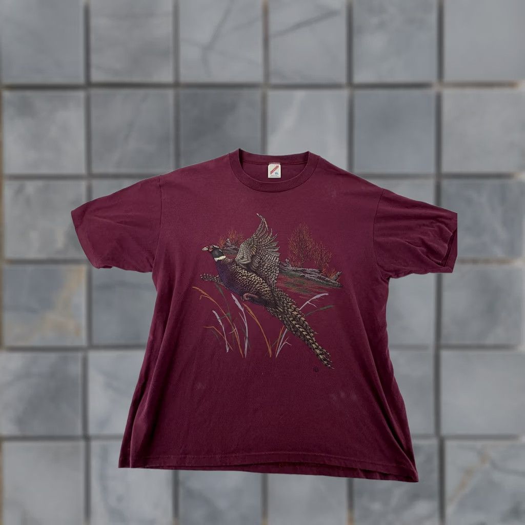 Jerzees VINTAGE Pheasant Shirt Mens L Burgundy Bird Hunting Nature Made USA 90s Shirt Mens L Burgundy Bird Hunting Nature Made USA 90s Size US L / EU 52-54 / 3 - 1 Thumbnail