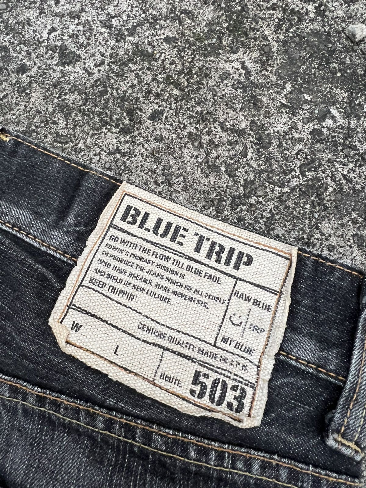 Edwin VINTAGE EDWIN 503 BLUE TRIP DISTRESS PUNK JEAN JAPAN Size US 29 - 21 Thumbnail