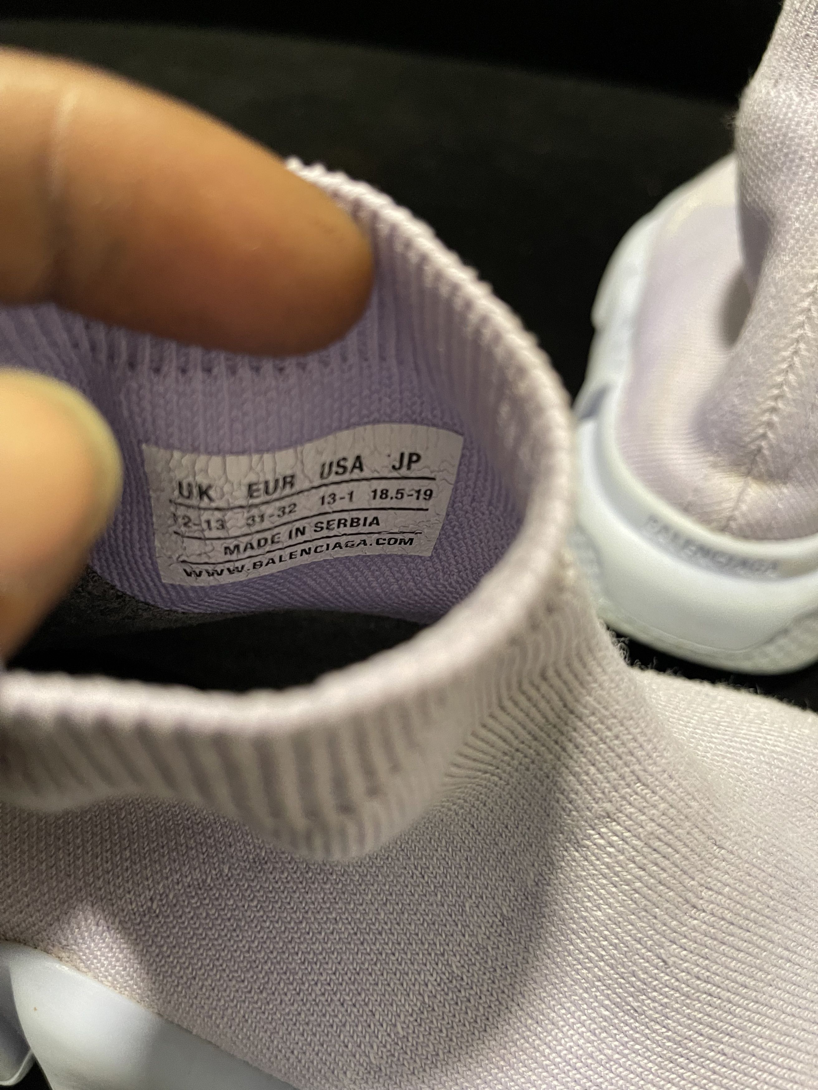image of Kids Balenciaga Speed Sock Shoe in Purple (Size 4)