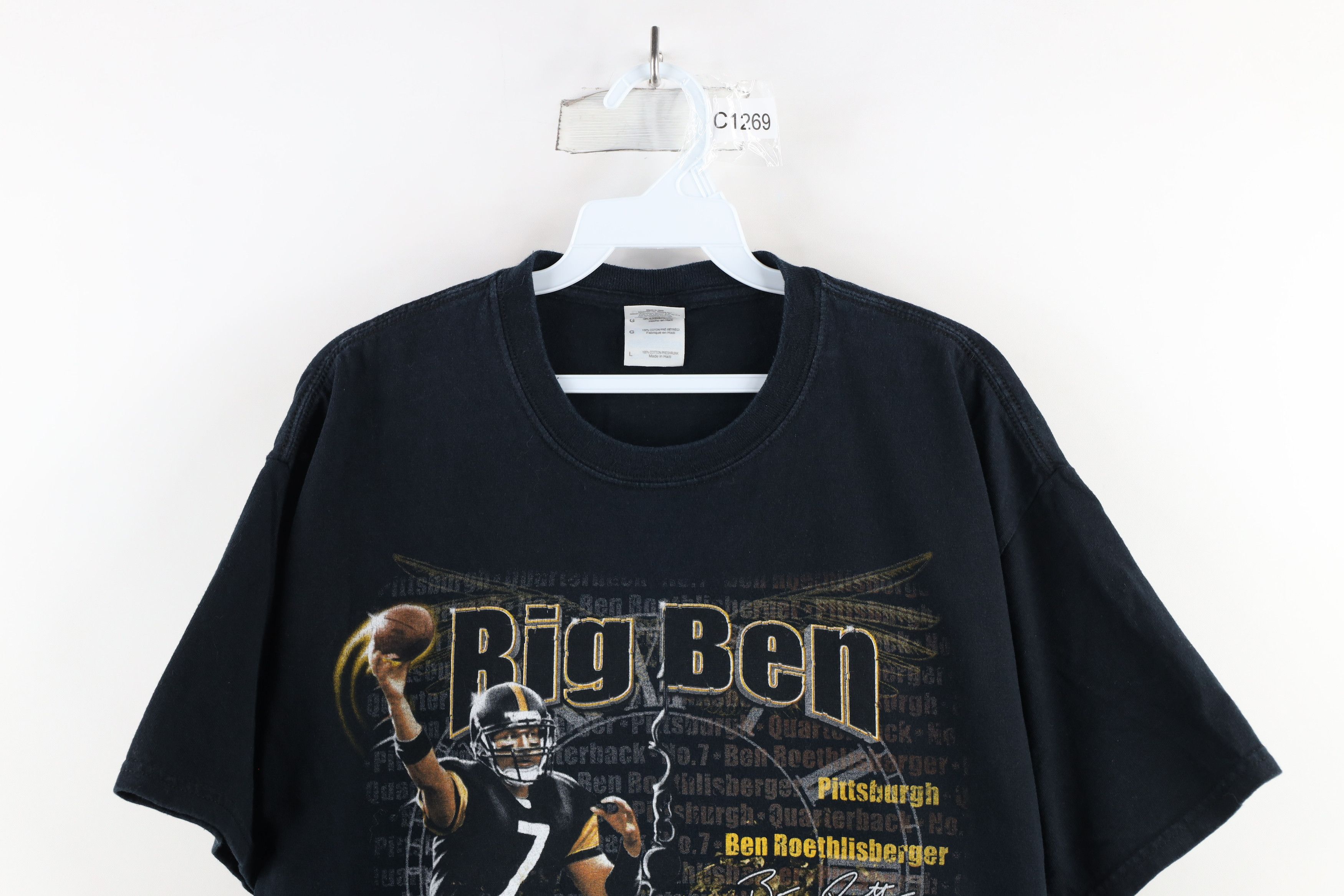 Vintage Vintage Y2K Ben Roethlisberger Pittsburgh Football T-Shirt Size US L / EU 52-54 / 3 - 2 Thumbnail