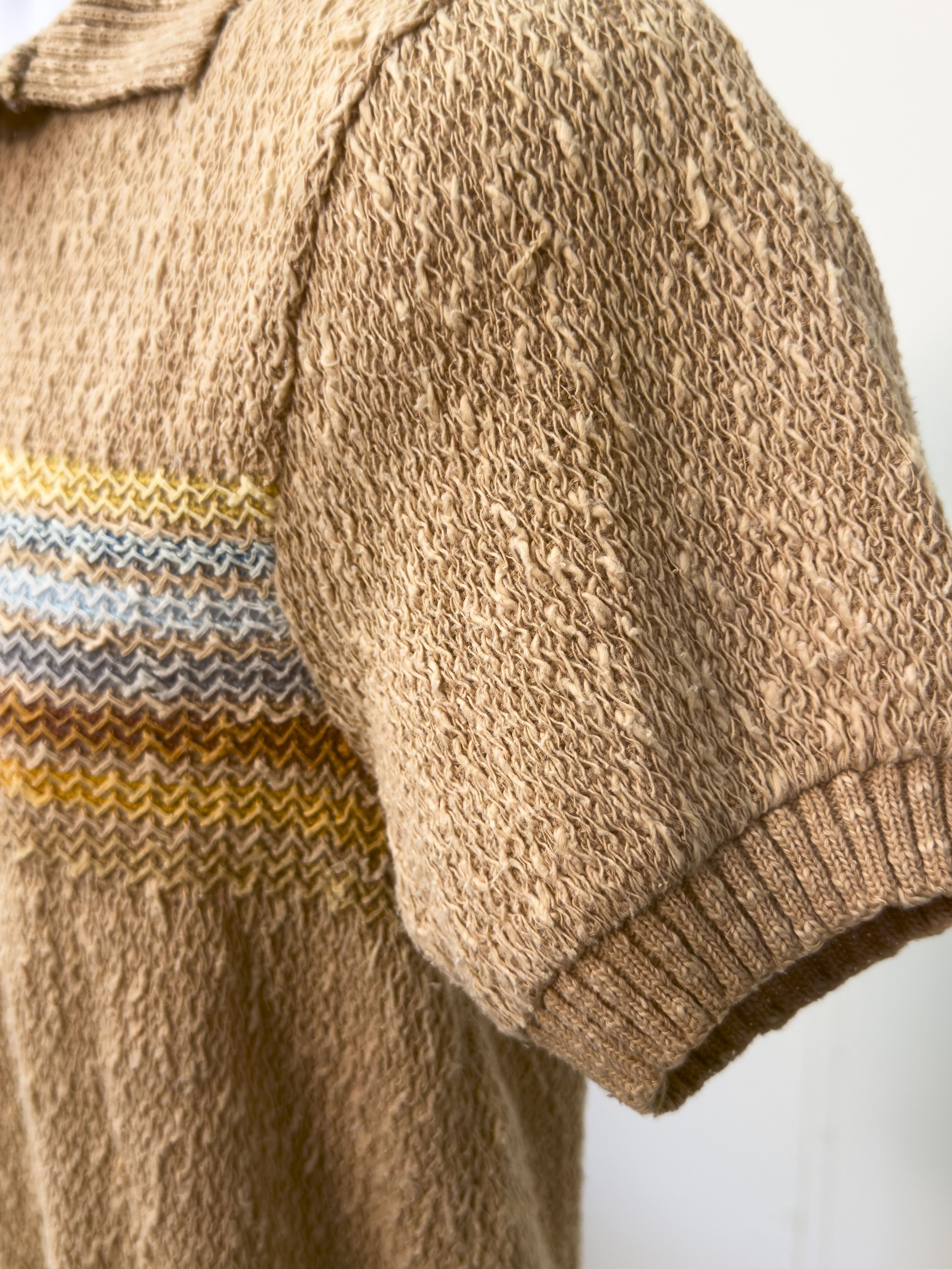 Other Standout Vintage 70s Textured Knit Polo Shirt Size US S / EU 44-46 / 1 - 3 Thumbnail