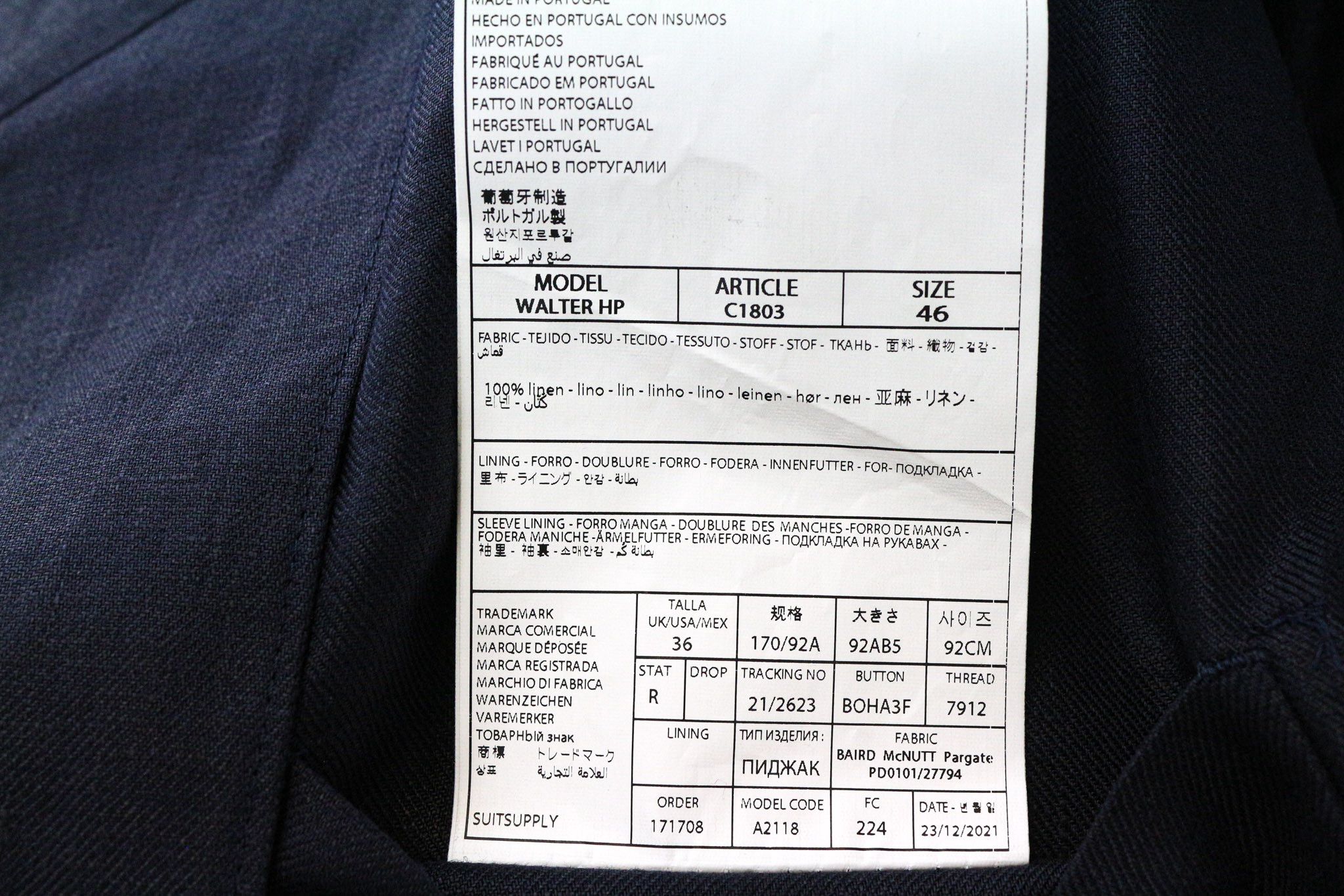 Suitsupply WALTER UK36R Blue Linen Lightweight Shacket 75423 Size 36R - 6 Thumbnail