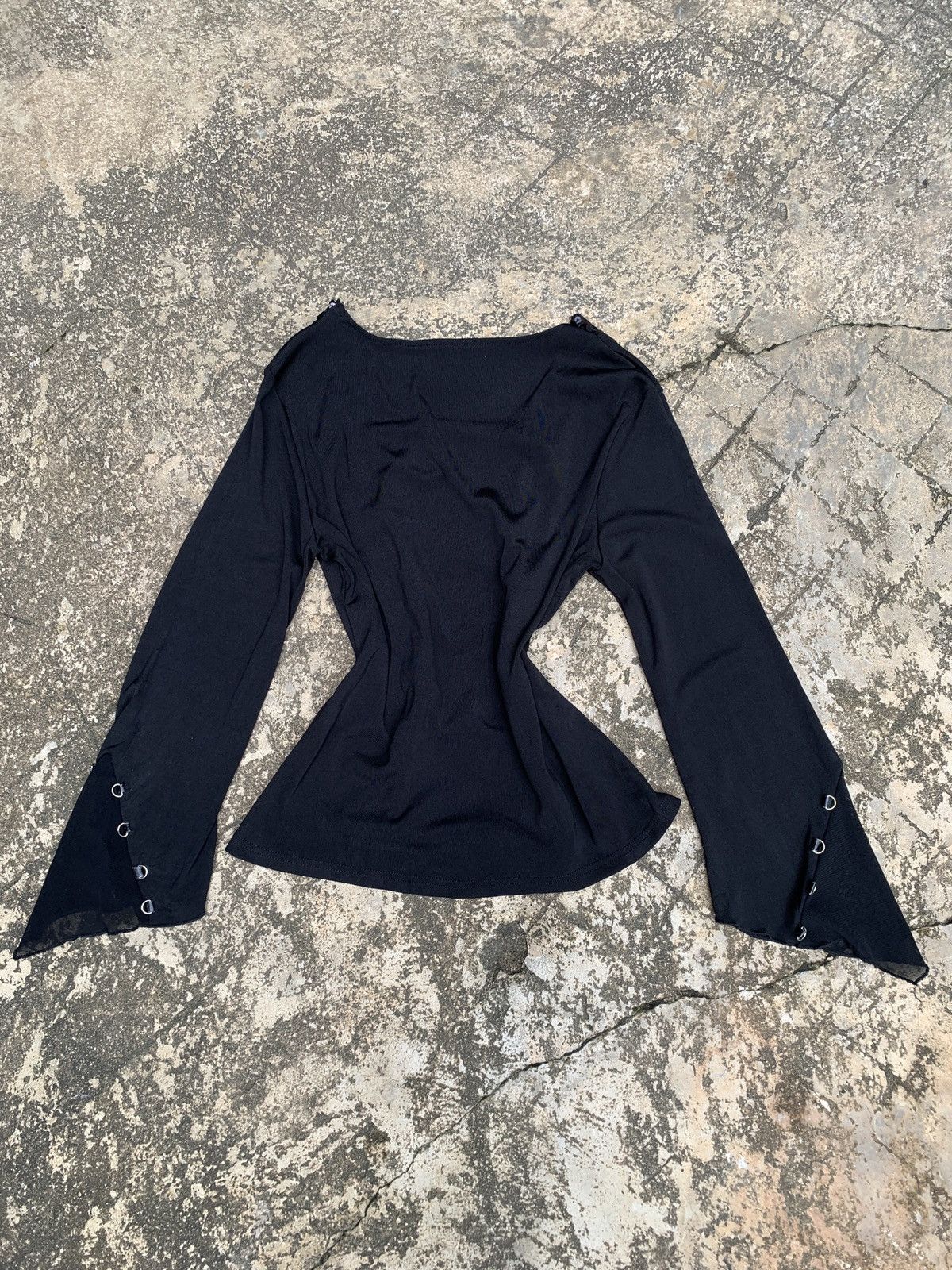 If Six Was Nine × Japanese Brand y2k Black Bondage Lace Mesh Top Size M / US 6-8 / IT 42-44 - 2 Thumbnail