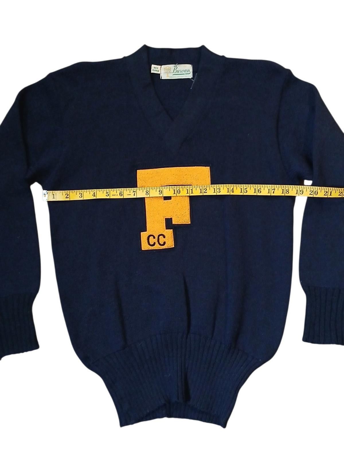 Other 60s Burean Medium Varsity V-Neck Letterman Football Sweater Size US M / EU 48-50 / 2 - 4 Thumbnail