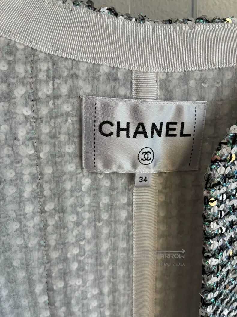 Chanel Chanel 23P Kwon Zhilong's same silver-gray sequin jacket Size XXS / US 00 / IT 34 - 4 Thumbnail