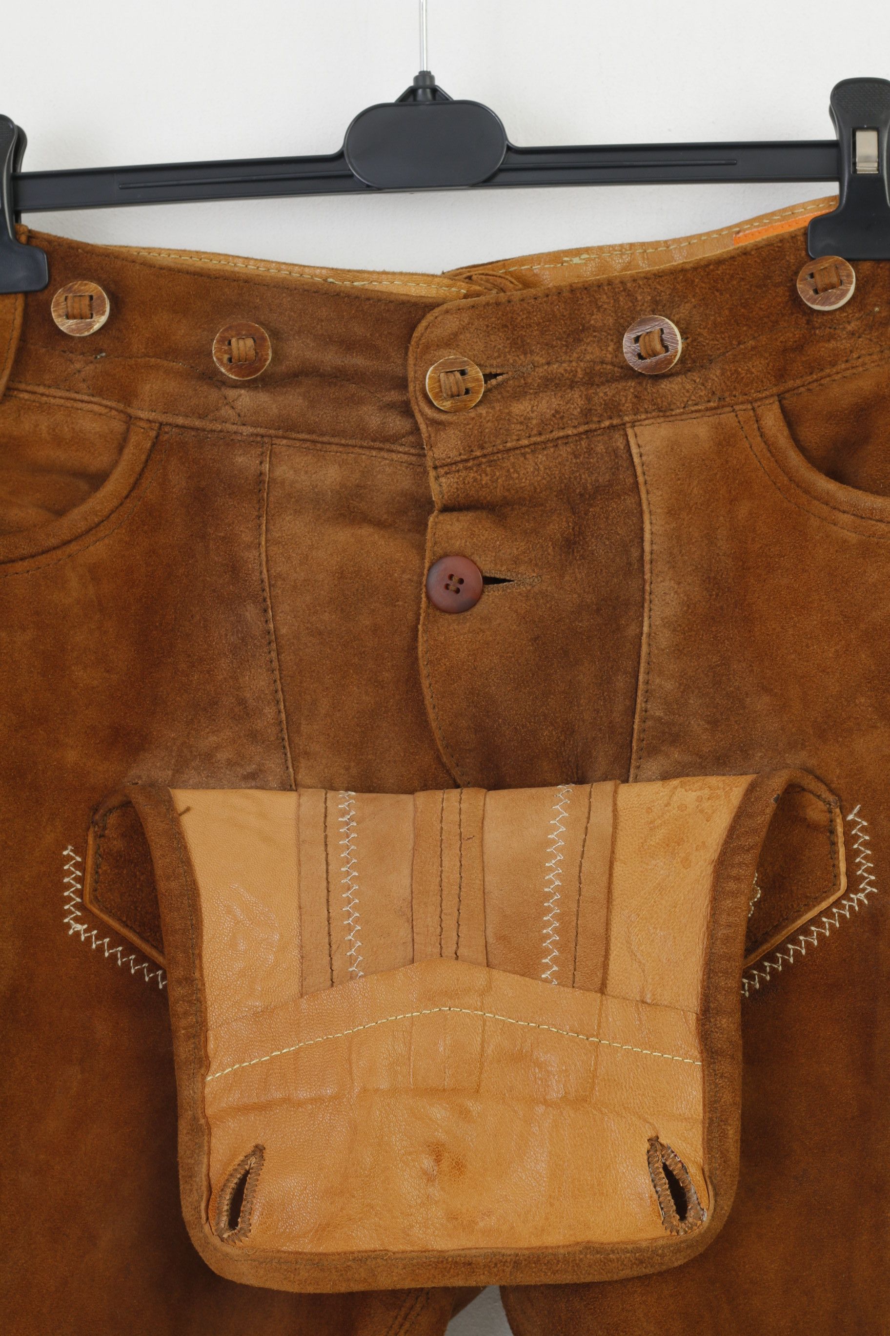 Vintage Country Maddox Men 48 Leather Trousers Brown Vintage 10395 Size US 38 / EU 54 - 4 Thumbnail