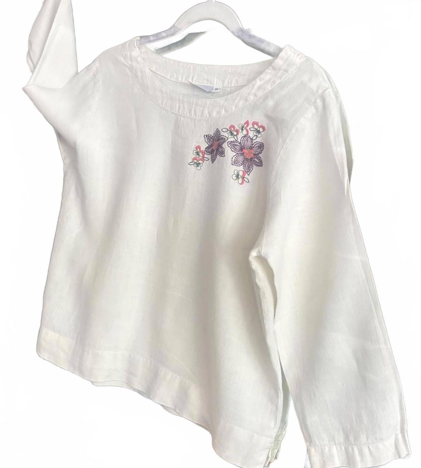 Other Hot Cotton By Marc Ware Embroidered Linen Shirt Size M / US 6-8 / IT 42-44 - 1 Thumbnail
