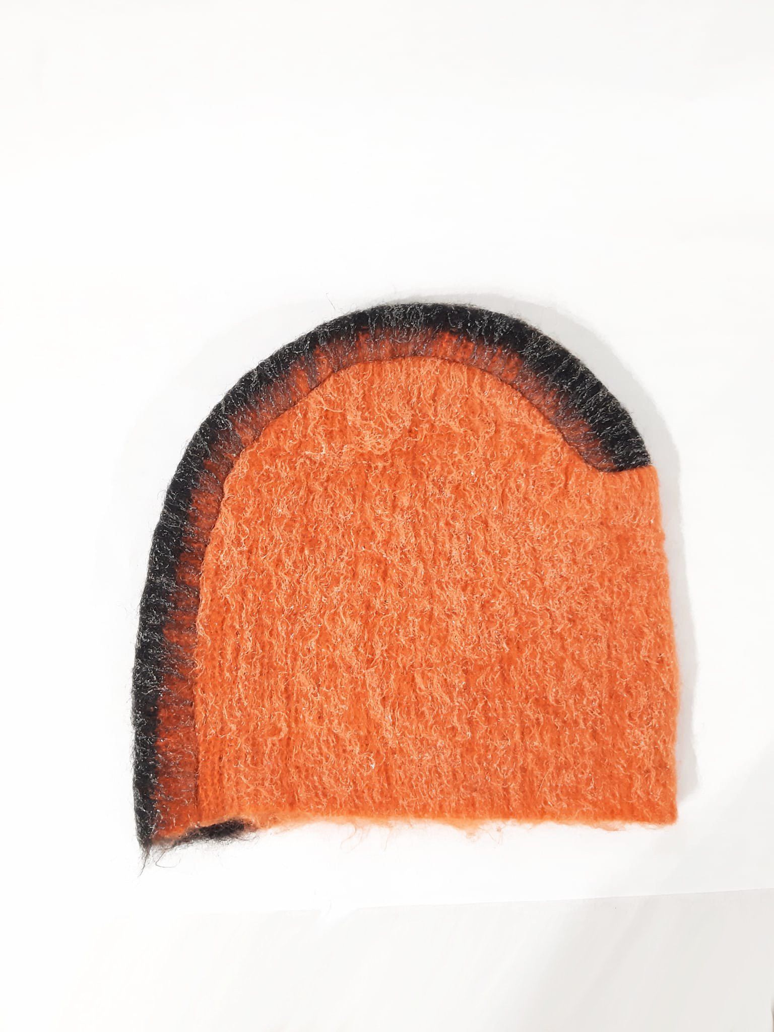 Prada FW 2007 Runway Orange Mohawk Mohair Beanie Hat Size ONE SIZE - 4 Thumbnail