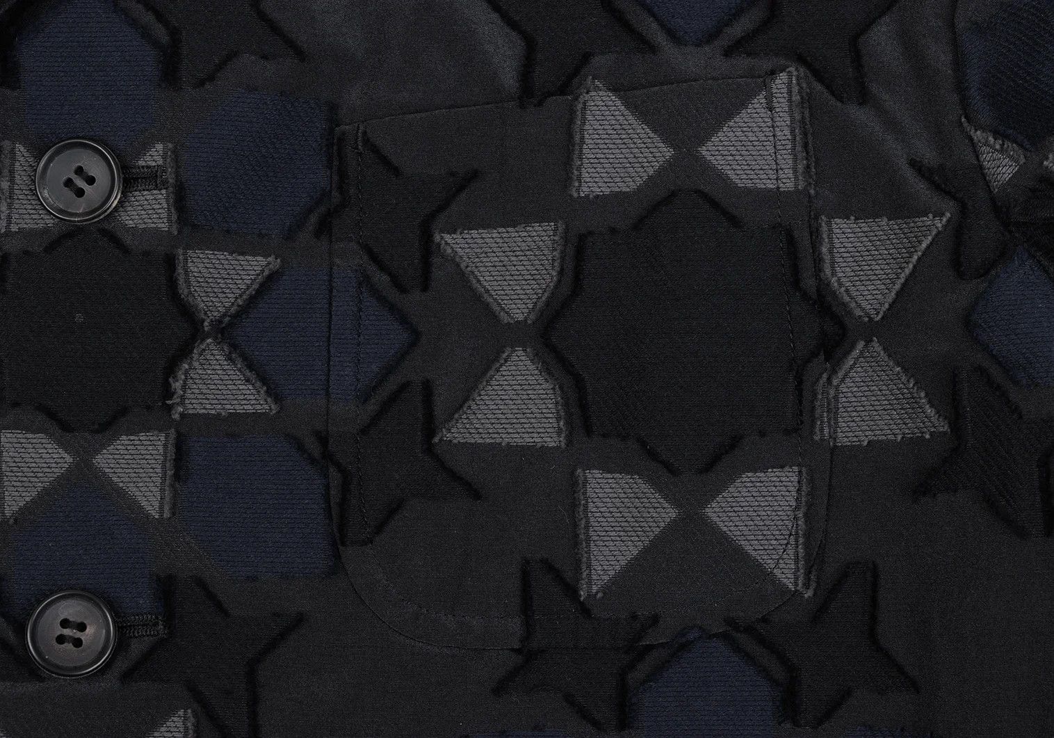 Issey Miyake Geometric Jacquard Jacket in Black and Navy Size US S / EU 44-46 / 1 - 5 Thumbnail