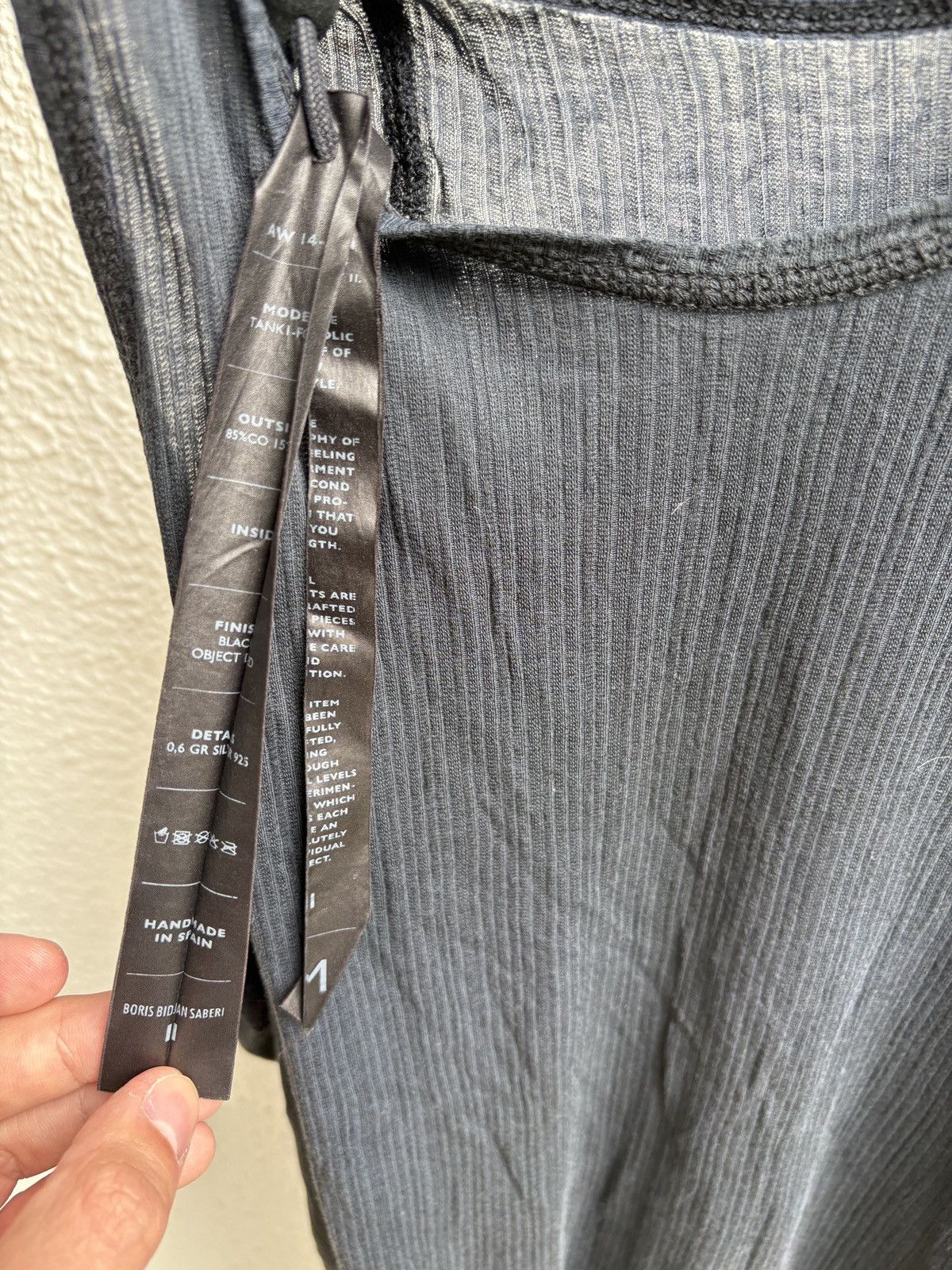 11 By Boris Bidjan Saberi Boris Bidjan Saberi Blue Destroyed Ribbed Tank Top Size US M / EU 48-50 / 2 - 7 Thumbnail